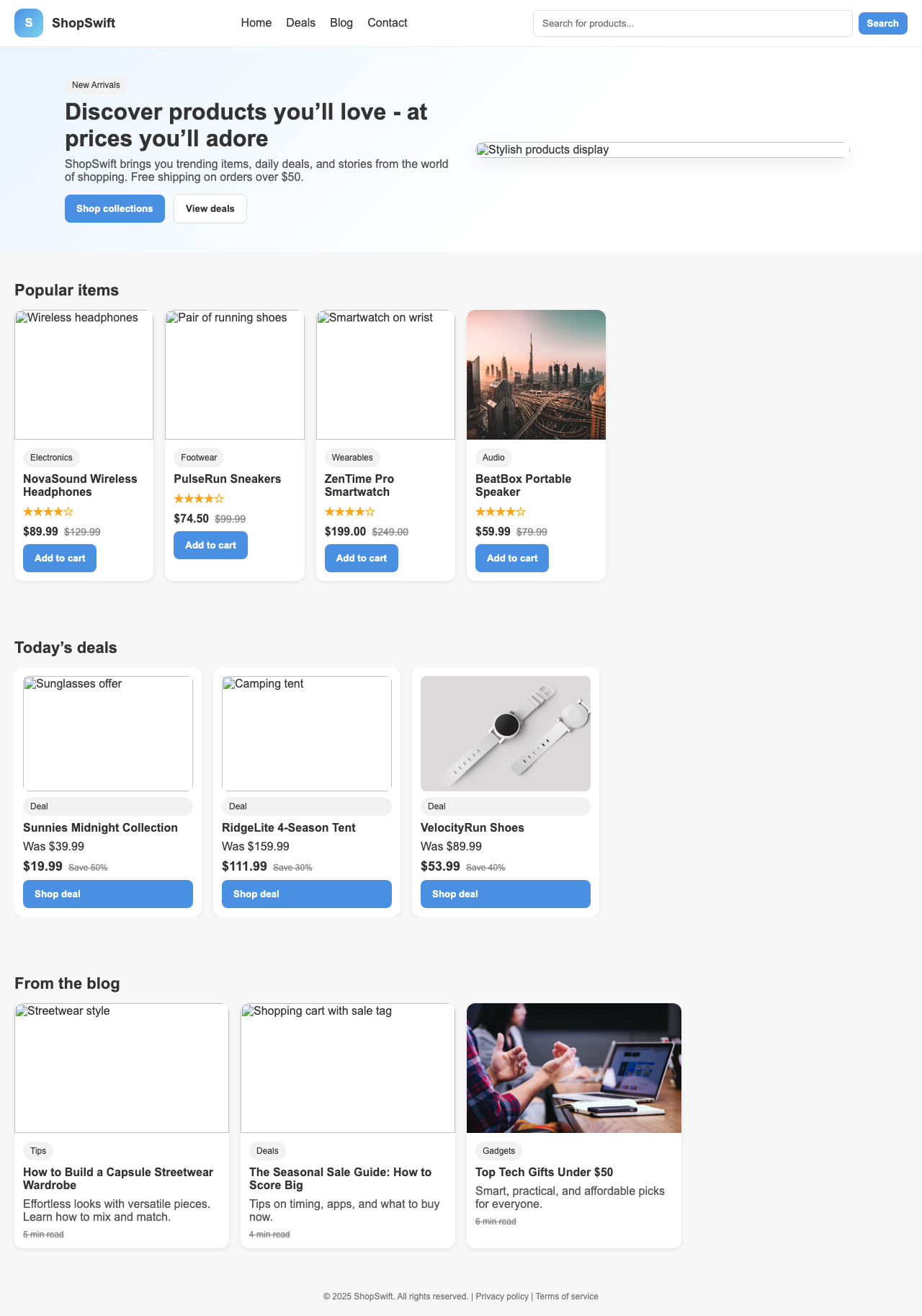 Screenshot sample 56 for shopping-home-page / GPT-5 Nano