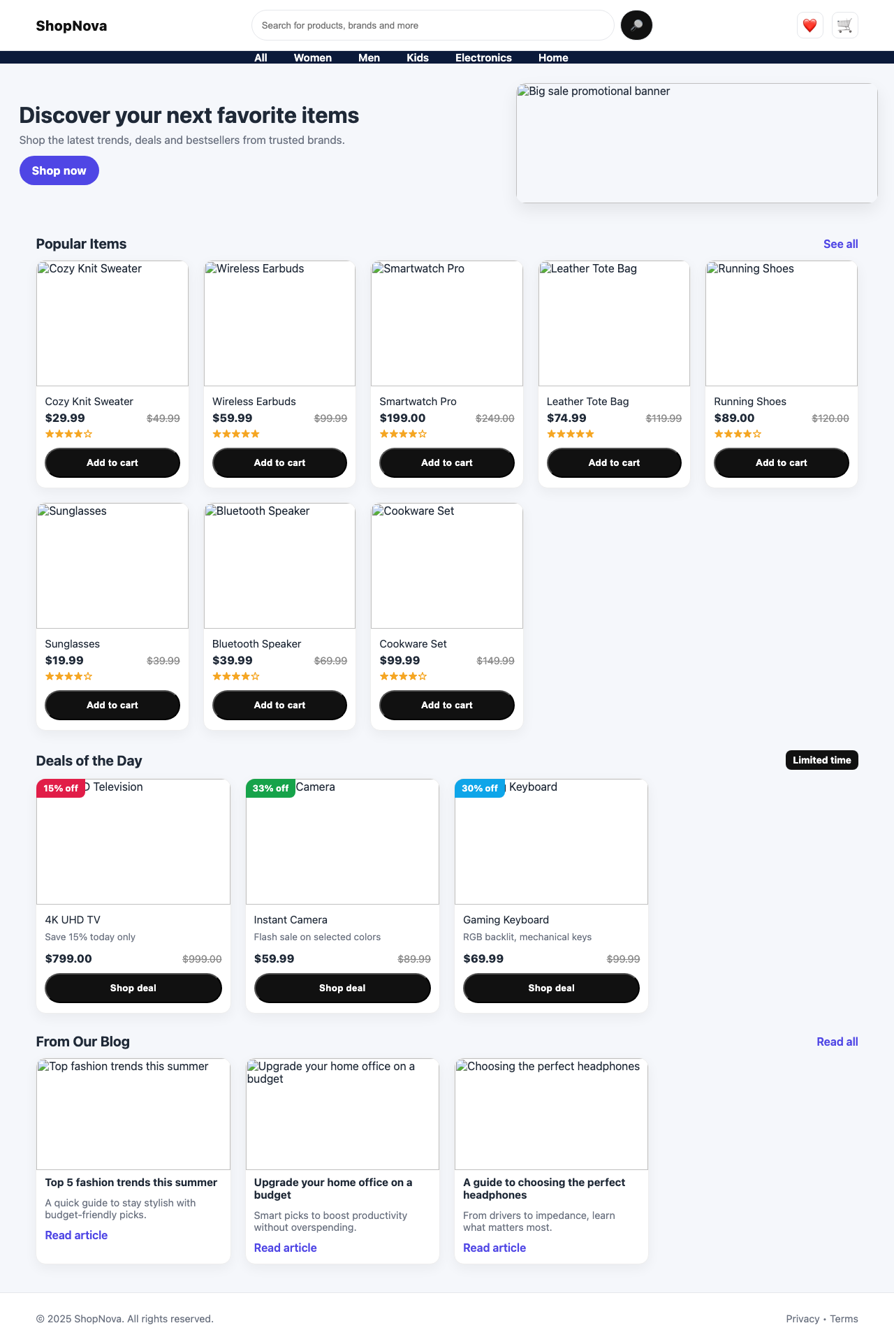 Screenshot sample 57 for shopping-home-page / GPT-5 Nano