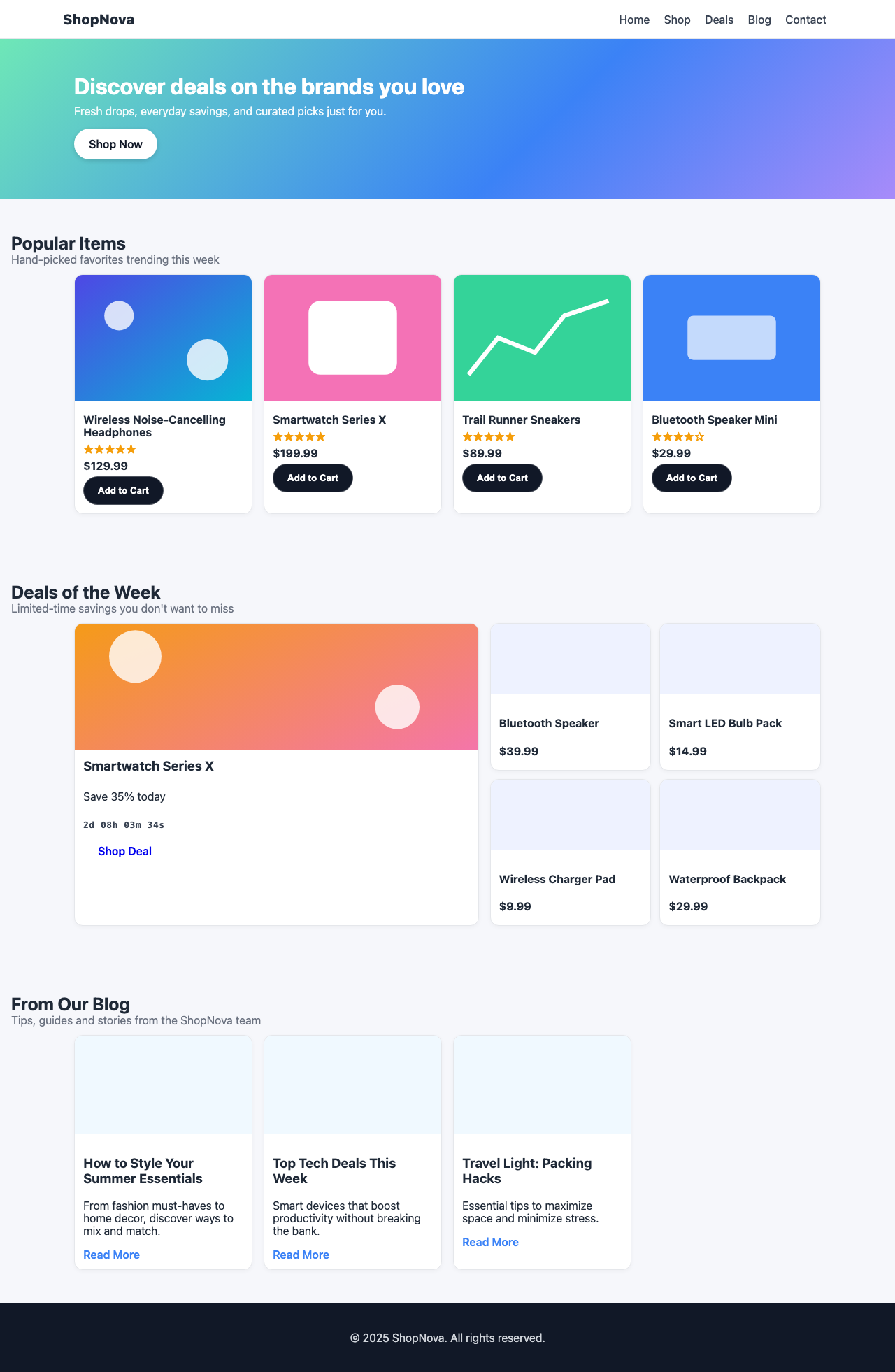 Screenshot sample 60 for shopping-home-page / GPT-5 Nano