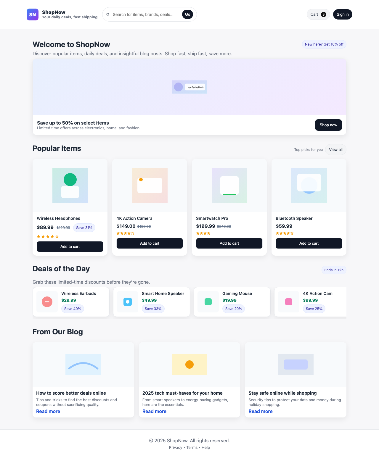 Screenshot sample 61 for shopping-home-page / GPT-5 Nano