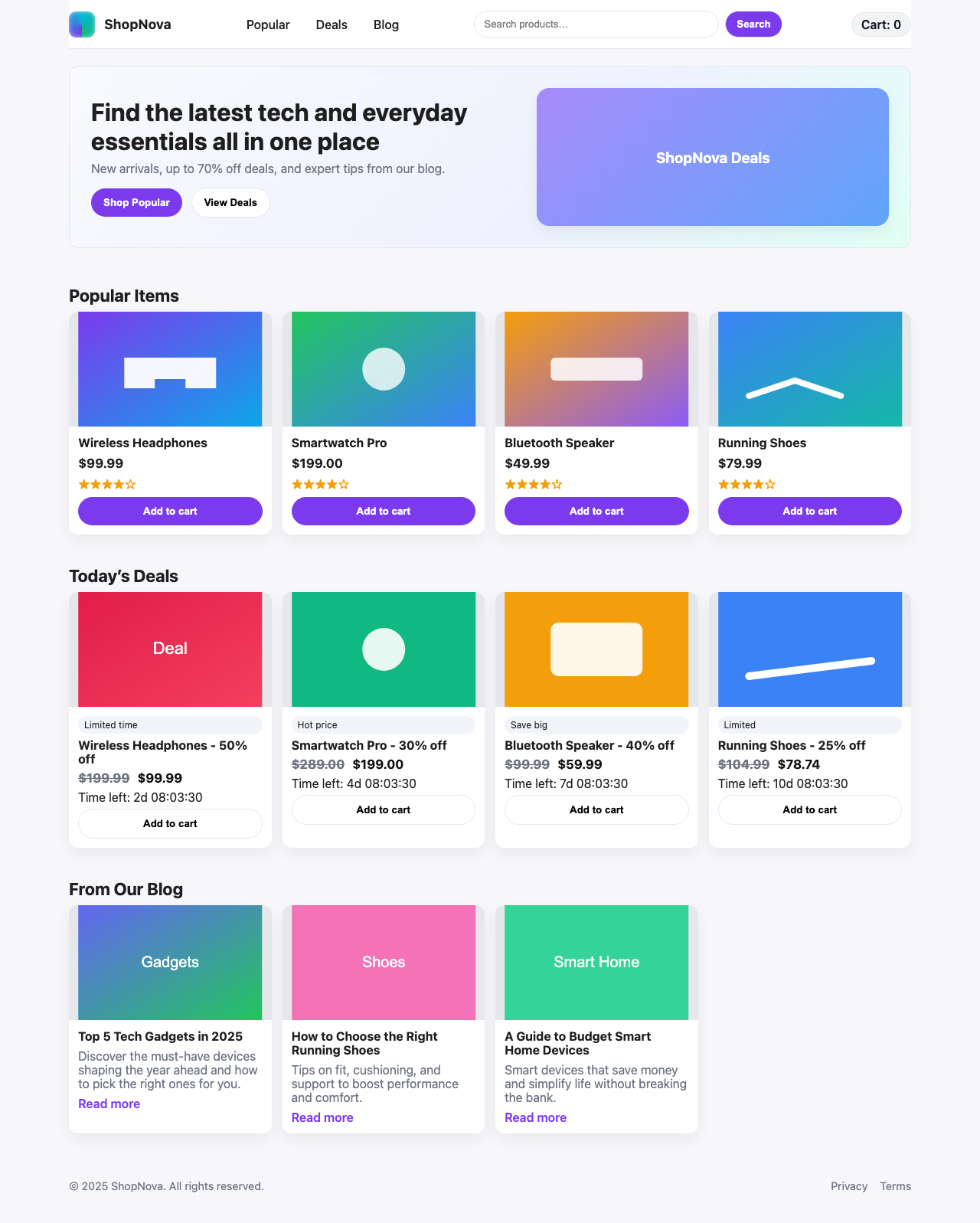 Screenshot sample 63 for shopping-home-page / GPT-5 Nano