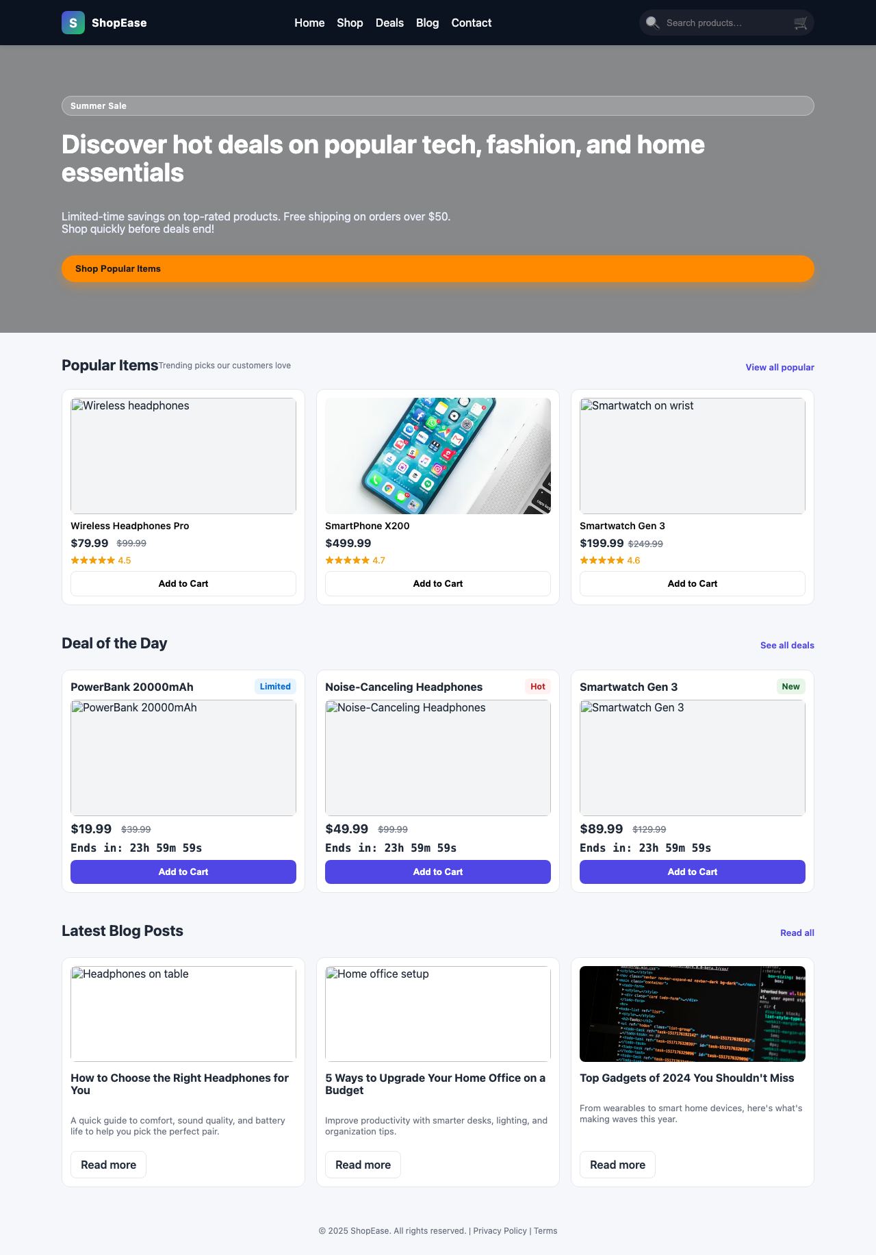 Screenshot sample 67 for shopping-home-page / GPT-5 Nano
