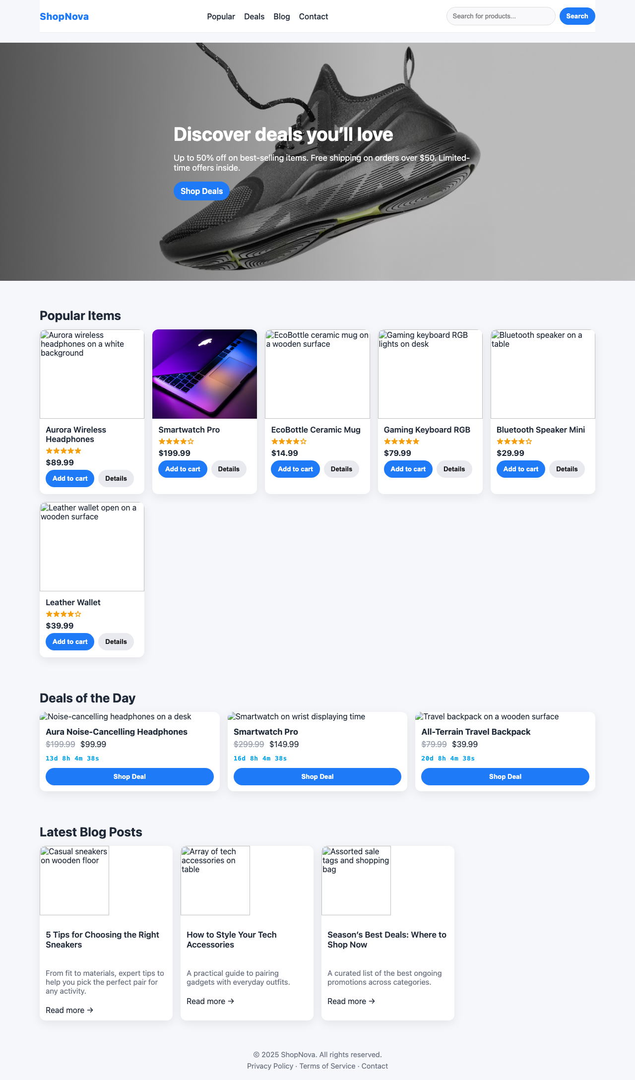 Screenshot sample 68 for shopping-home-page / GPT-5 Nano