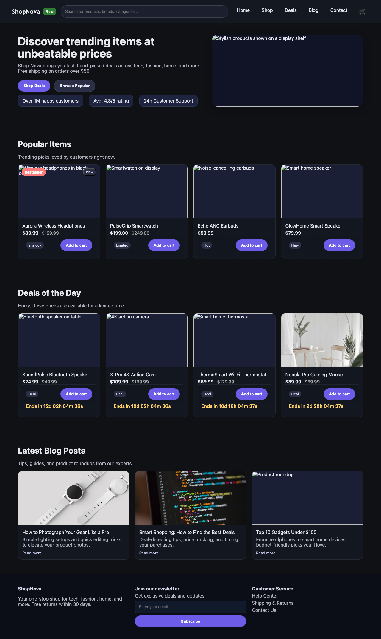 Screenshot sample 69 for shopping-home-page / GPT-5 Nano