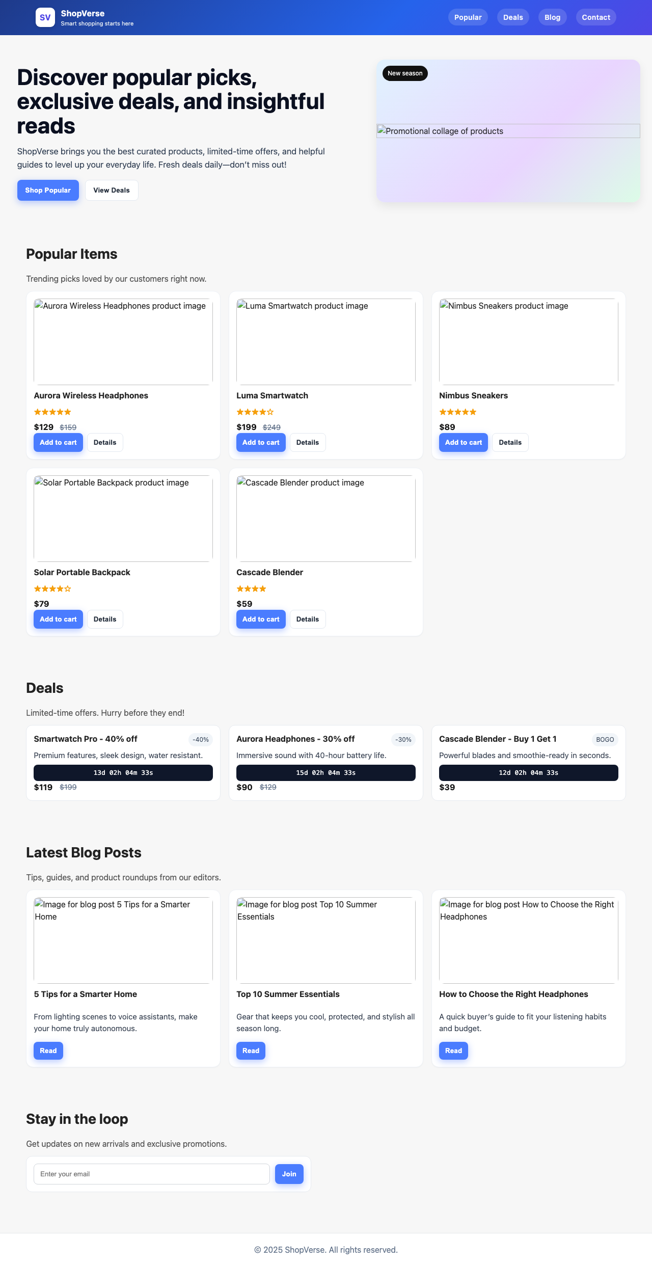 Screenshot sample 71 for shopping-home-page / GPT-5 Nano