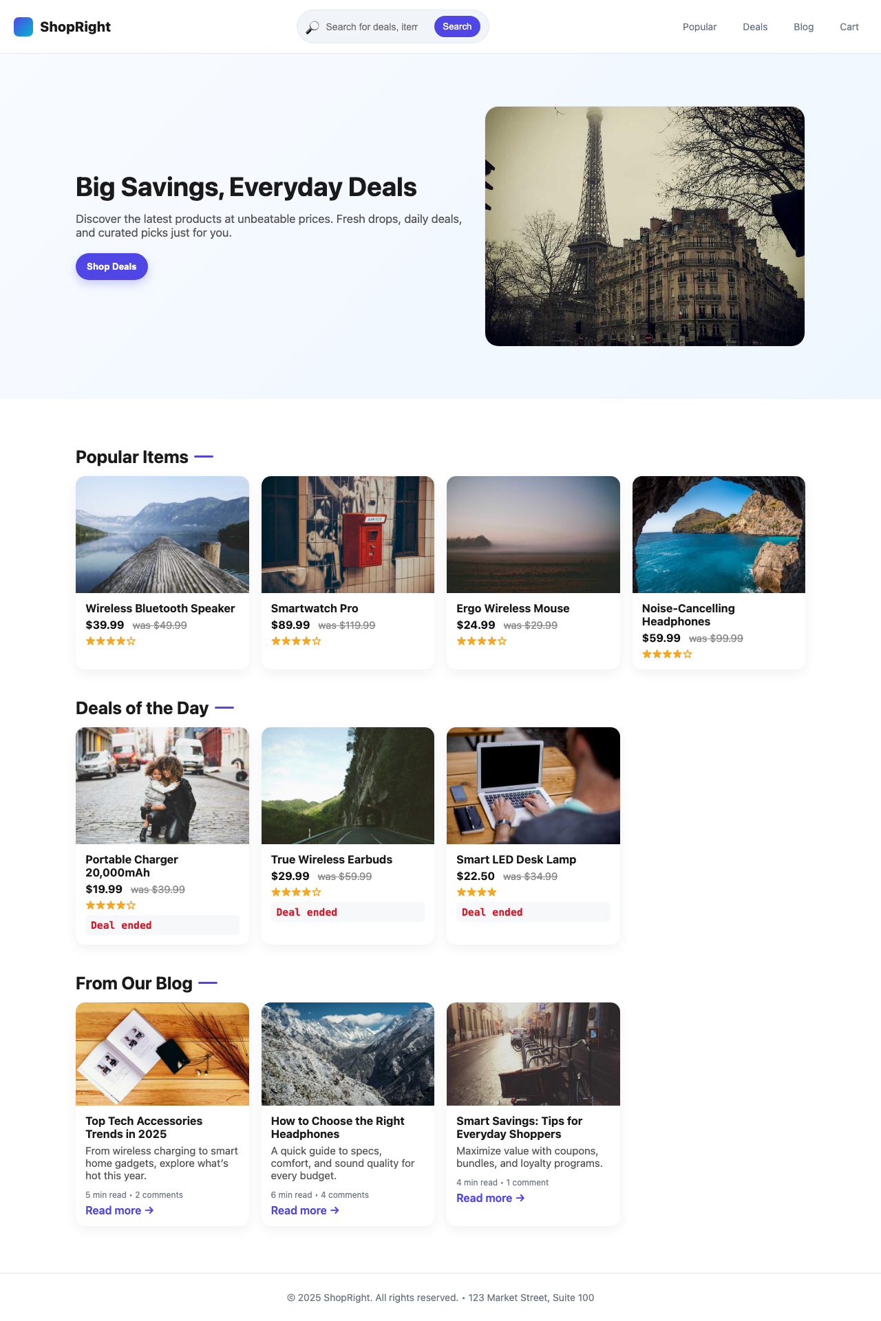 Screenshot sample 73 for shopping-home-page / GPT-5 Nano