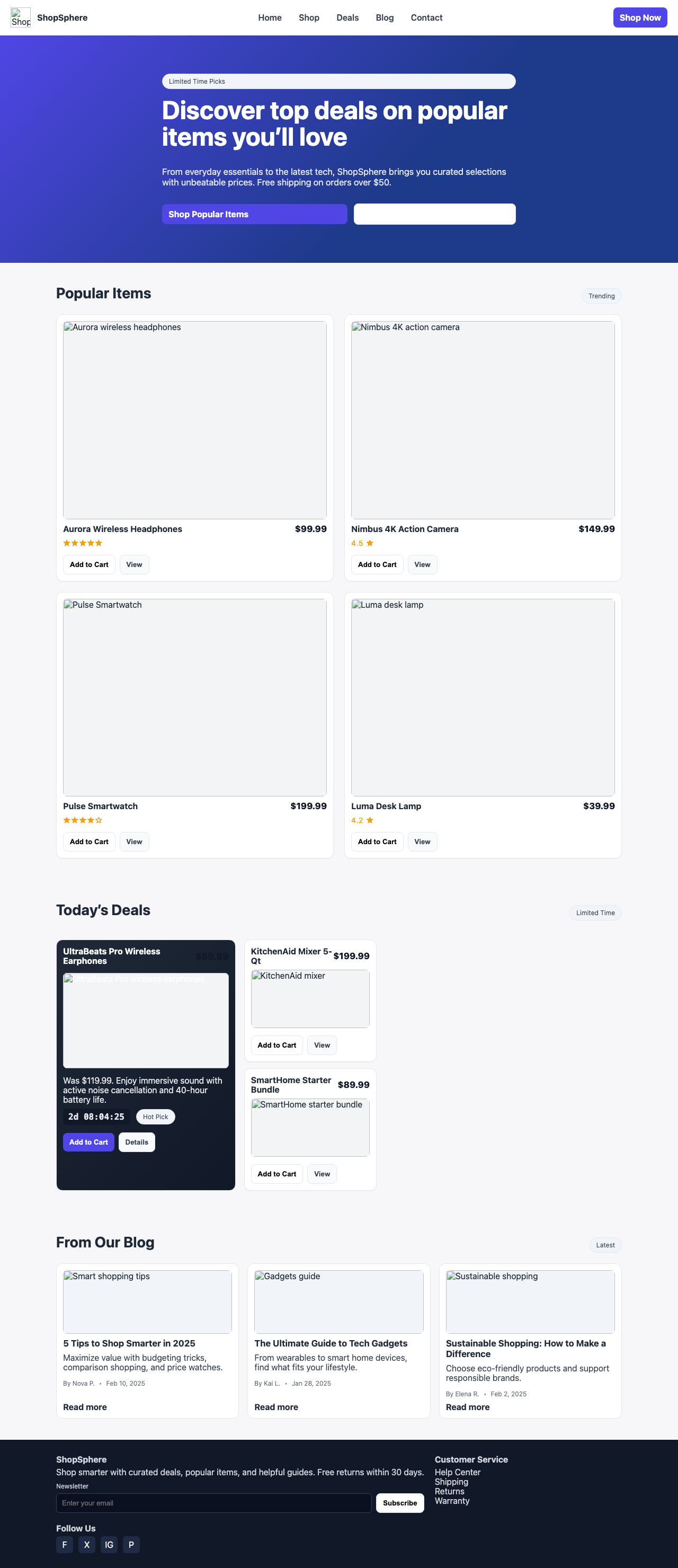 Screenshot sample 76 for shopping-home-page / GPT-5 Nano