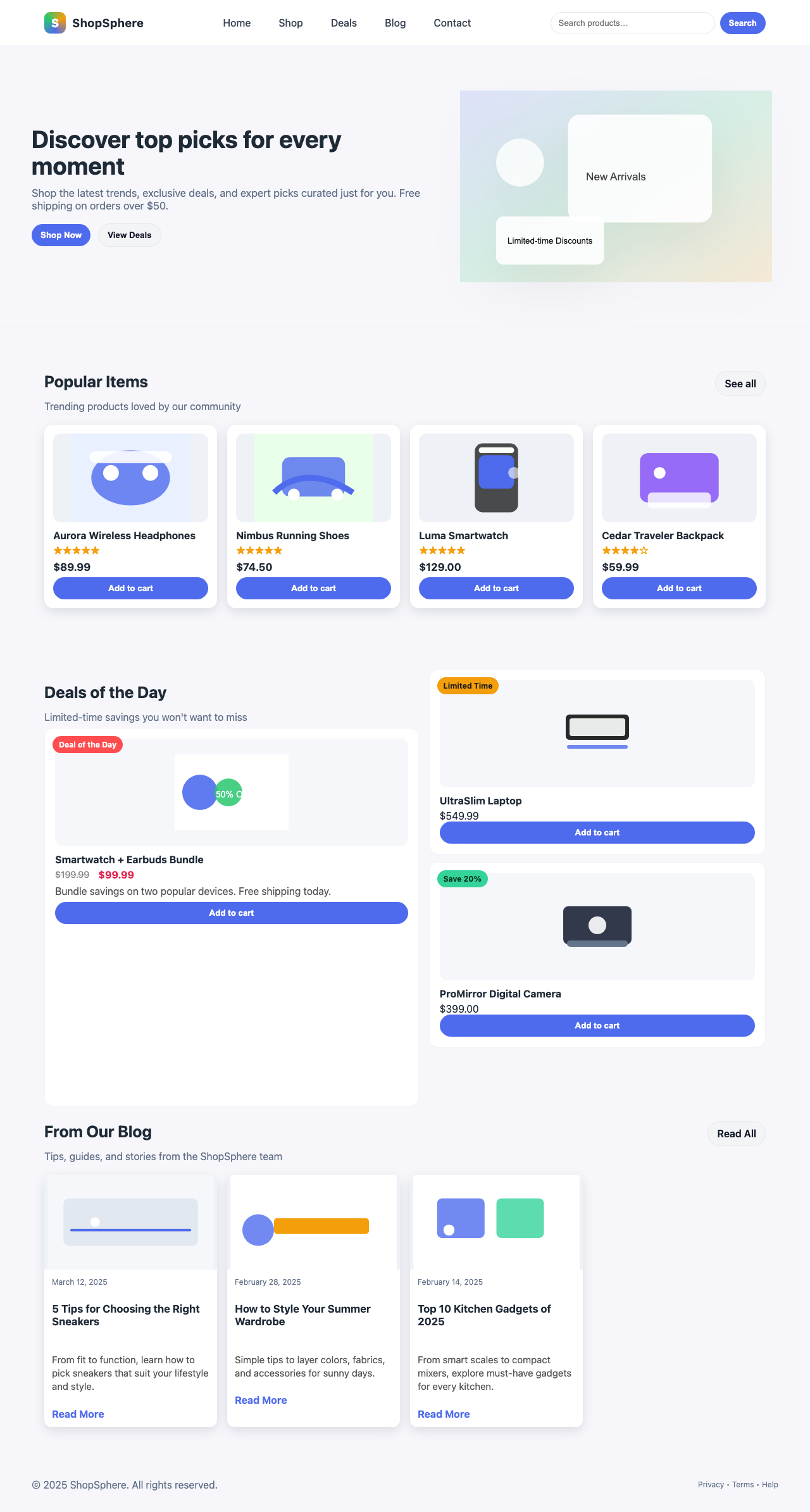 Screenshot sample 78 for shopping-home-page / GPT-5 Nano