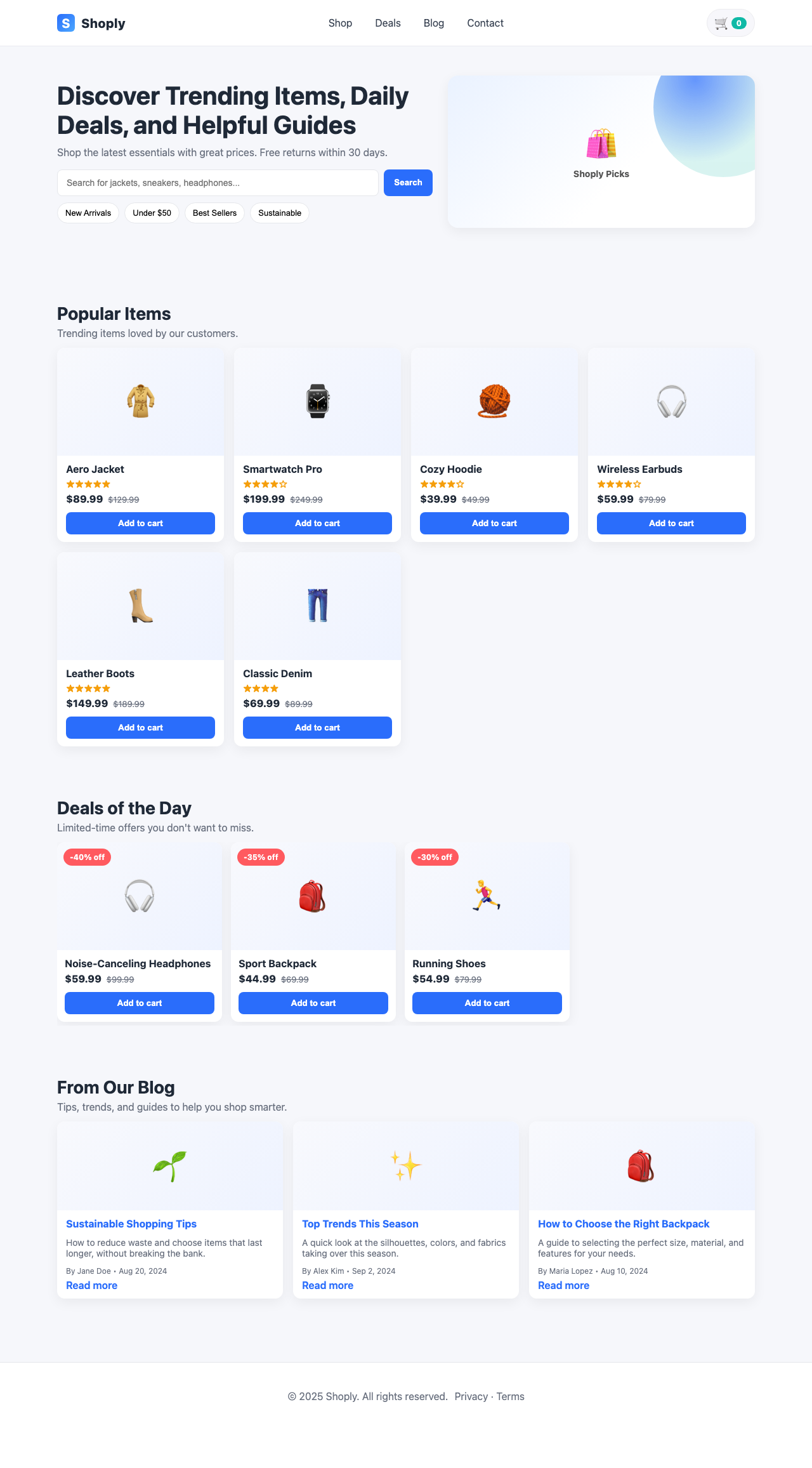 Screenshot sample 79 for shopping-home-page / GPT-5 Nano
