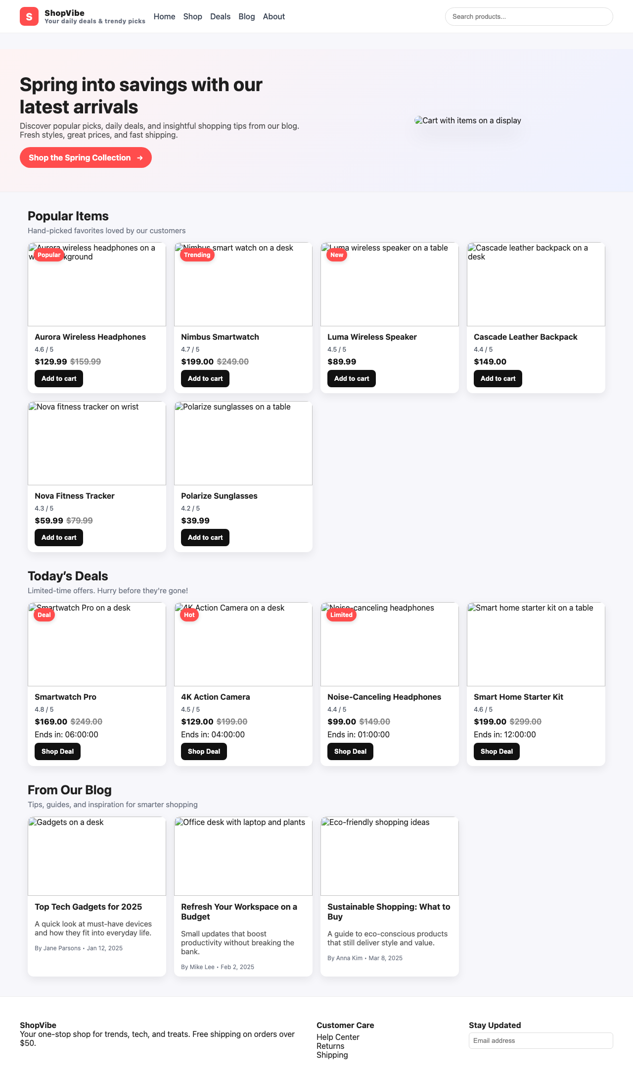 Screenshot sample 80 for shopping-home-page / GPT-5 Nano