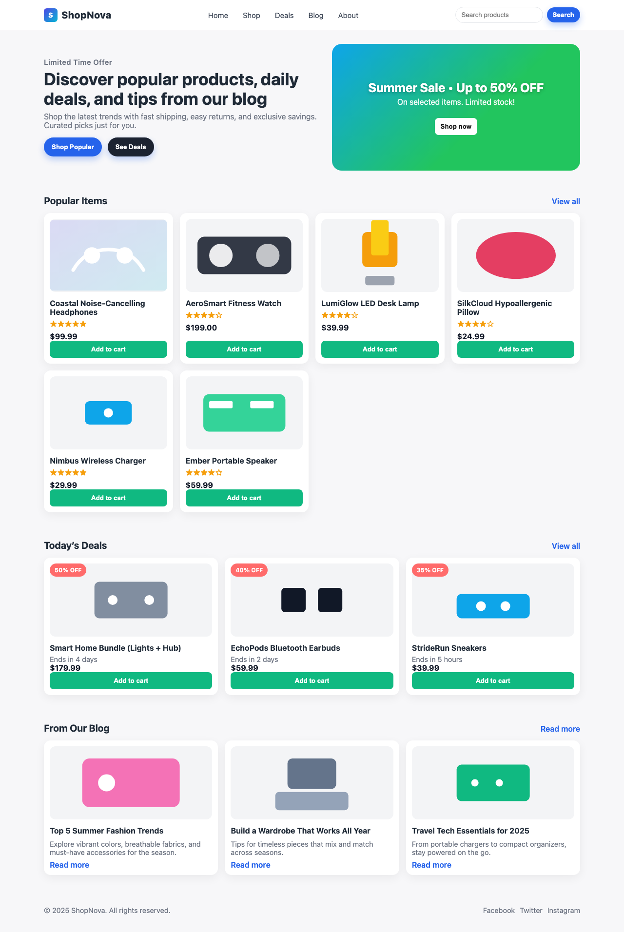 Screenshot sample 83 for shopping-home-page / GPT-5 Nano