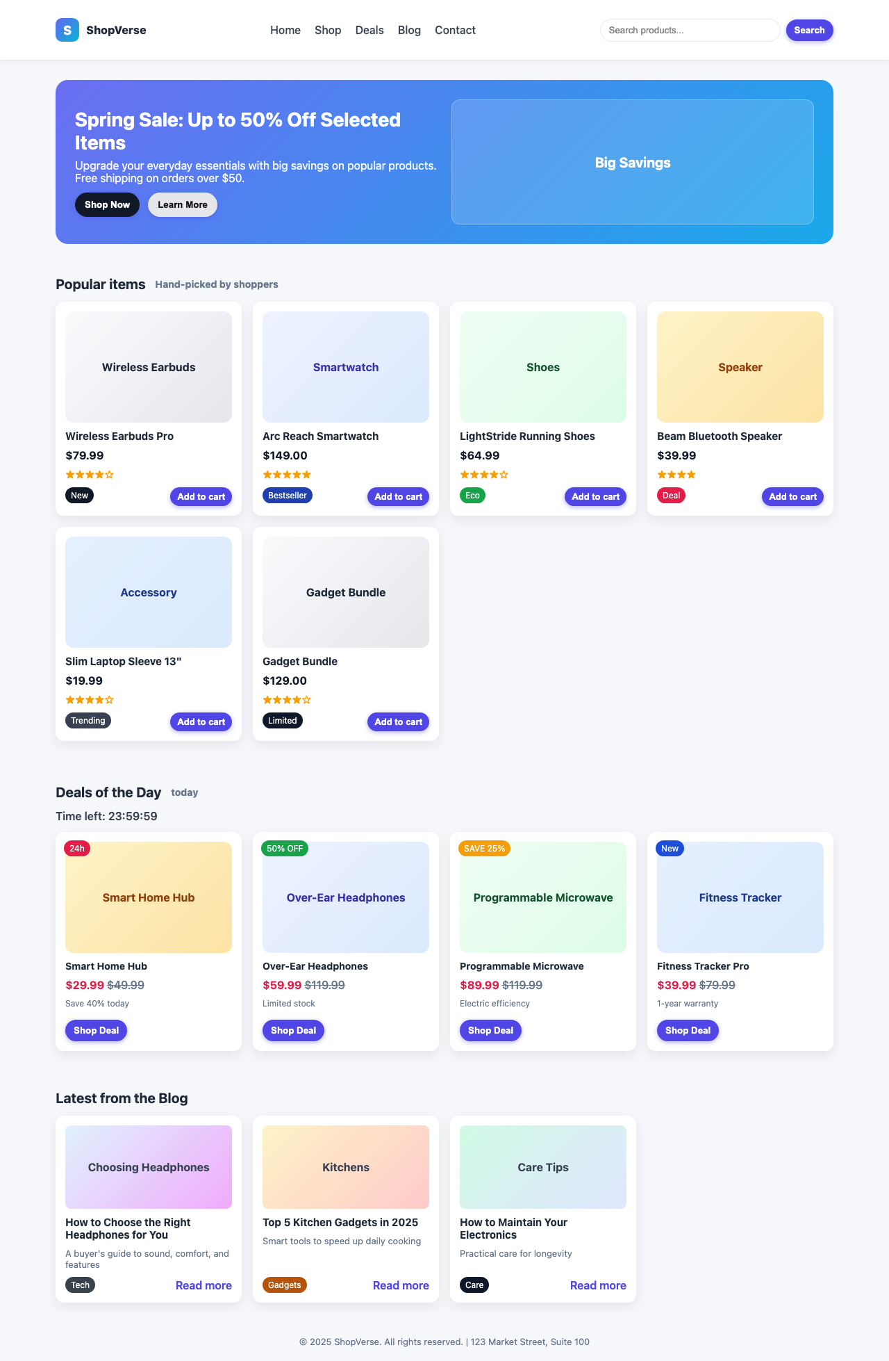 Screenshot sample 84 for shopping-home-page / GPT-5 Nano