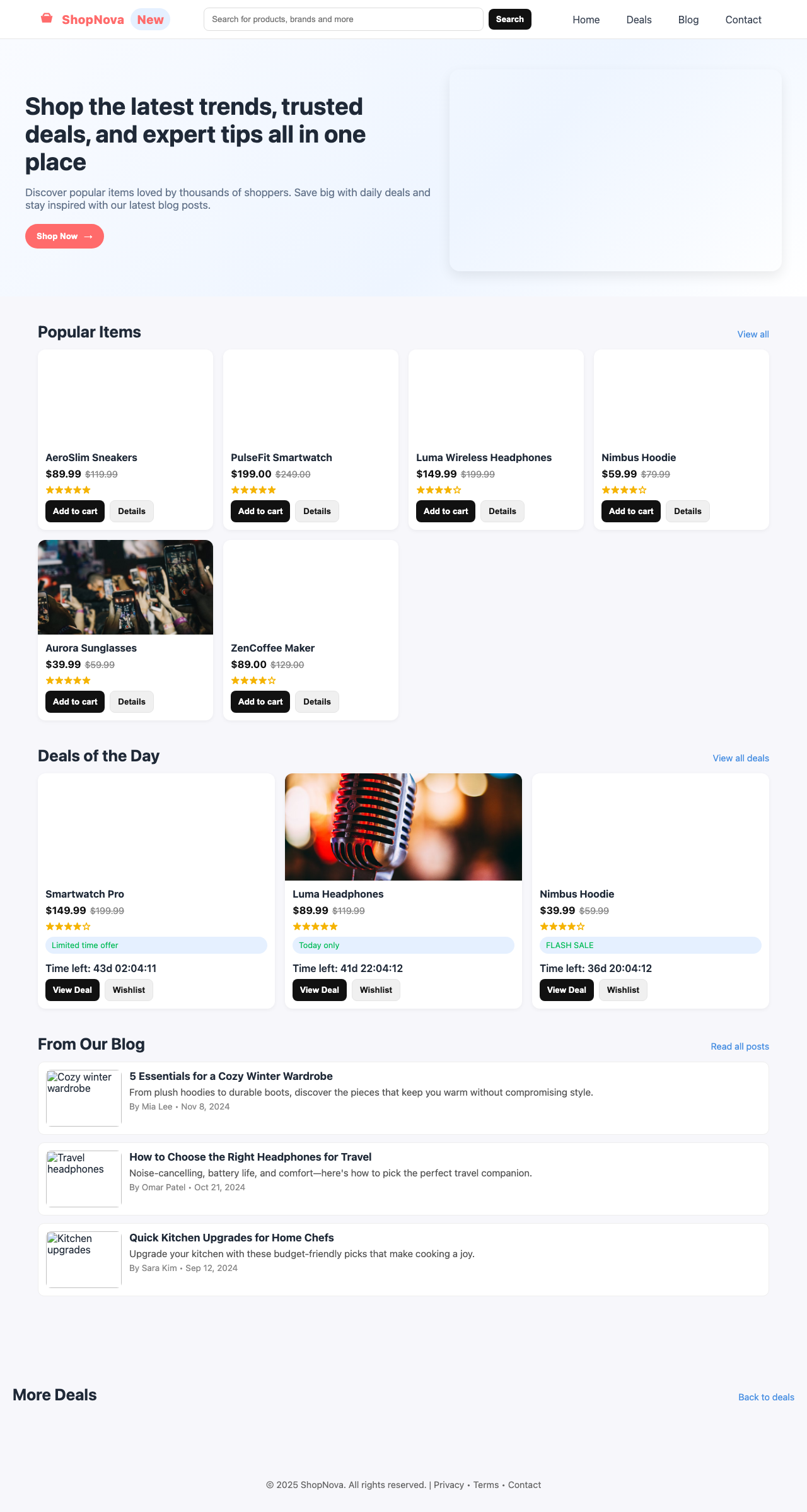 Screenshot sample 86 for shopping-home-page / GPT-5 Nano