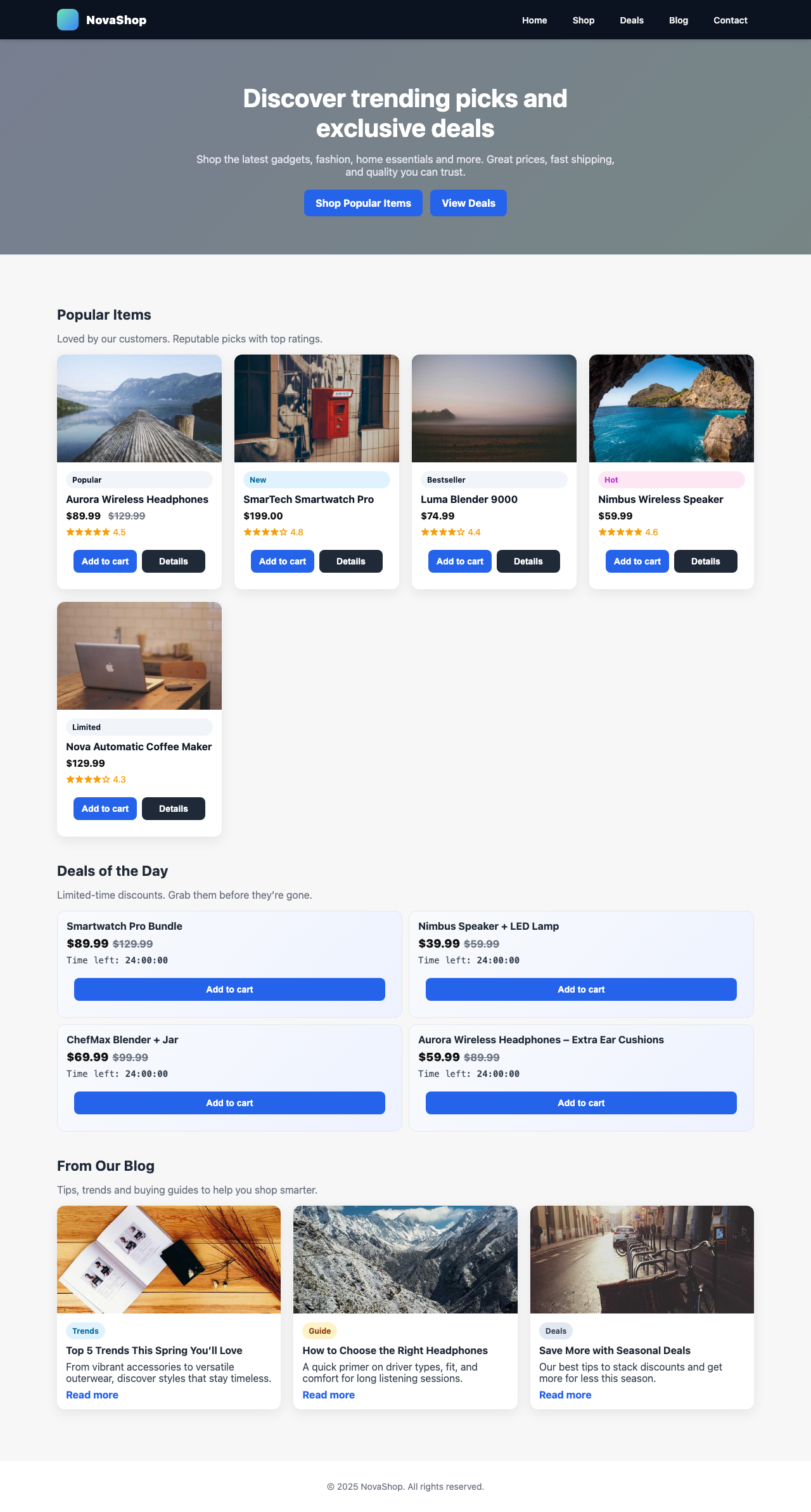 Screenshot sample 89 for shopping-home-page / GPT-5 Nano