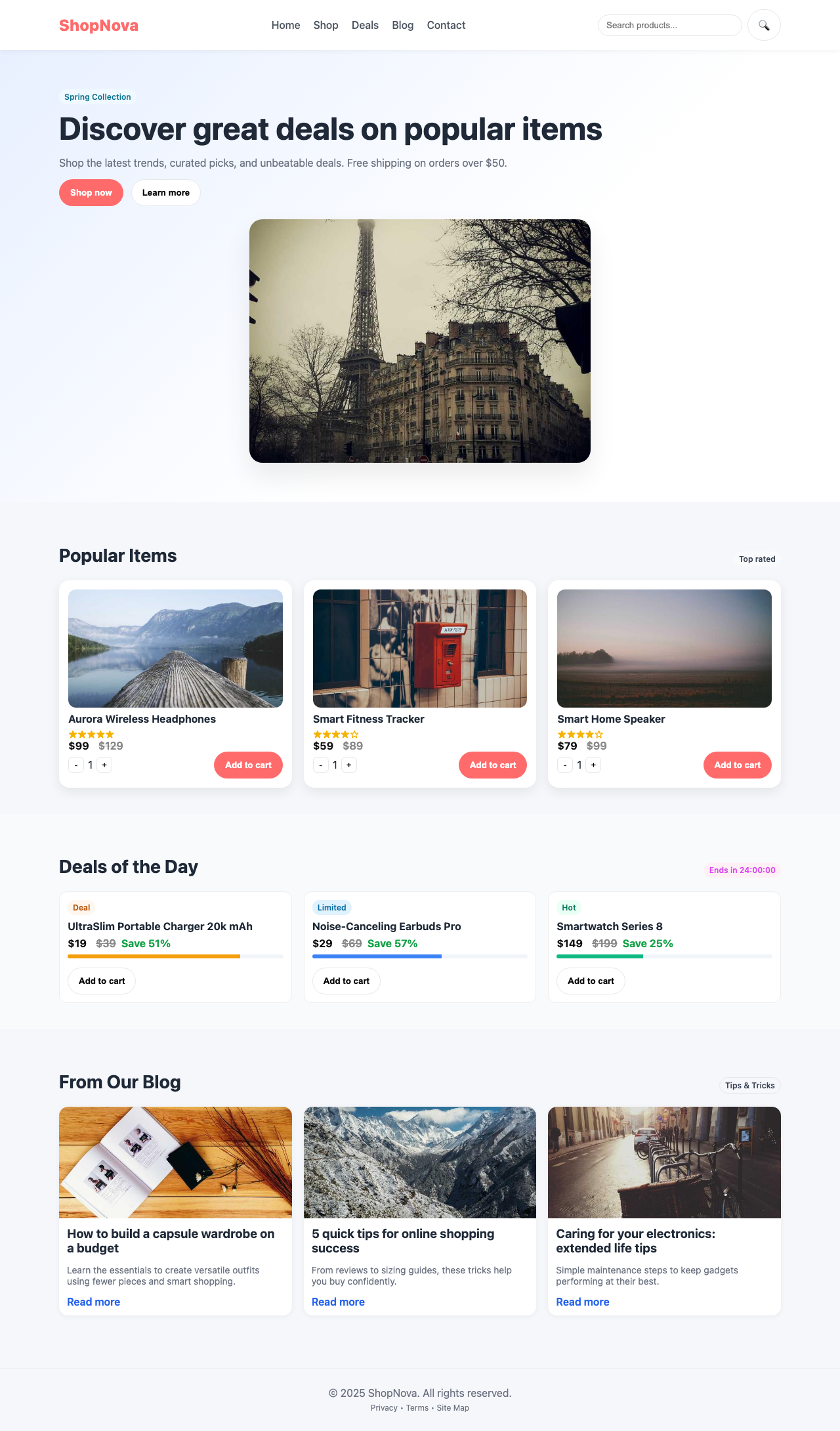 Screenshot sample 90 for shopping-home-page / GPT-5 Nano