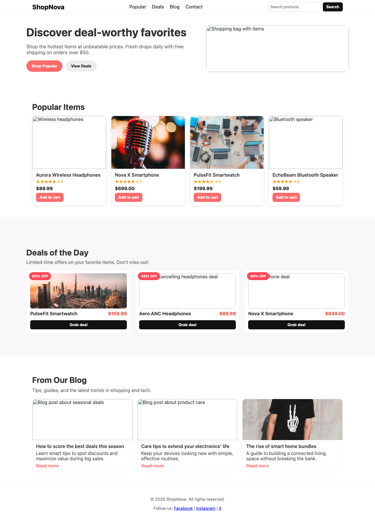 Screenshot sample 92 for shopping-home-page / GPT-5 Nano