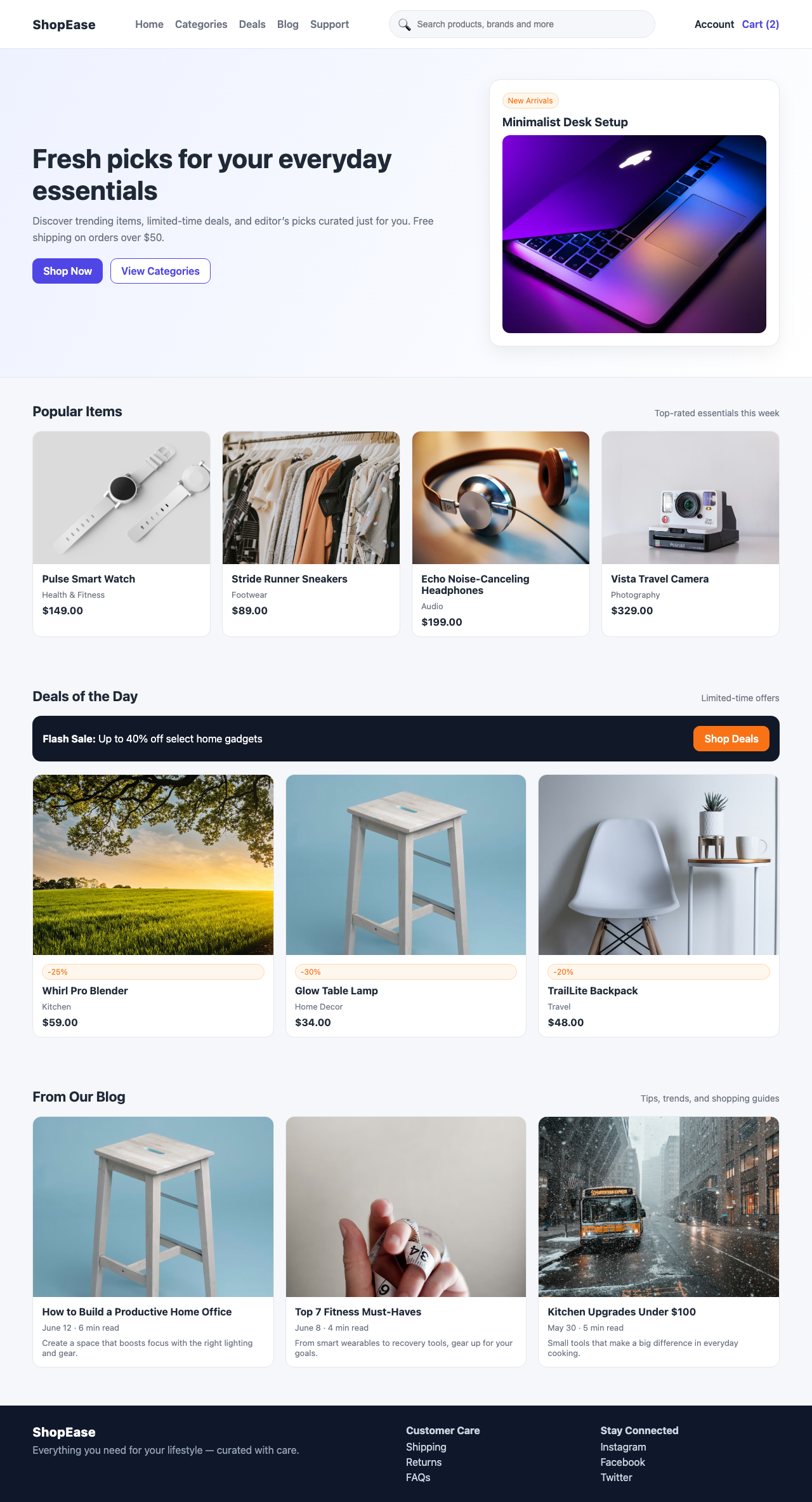 Screenshot sample 15 for shopping-home-page / GPT-5.2 Codex