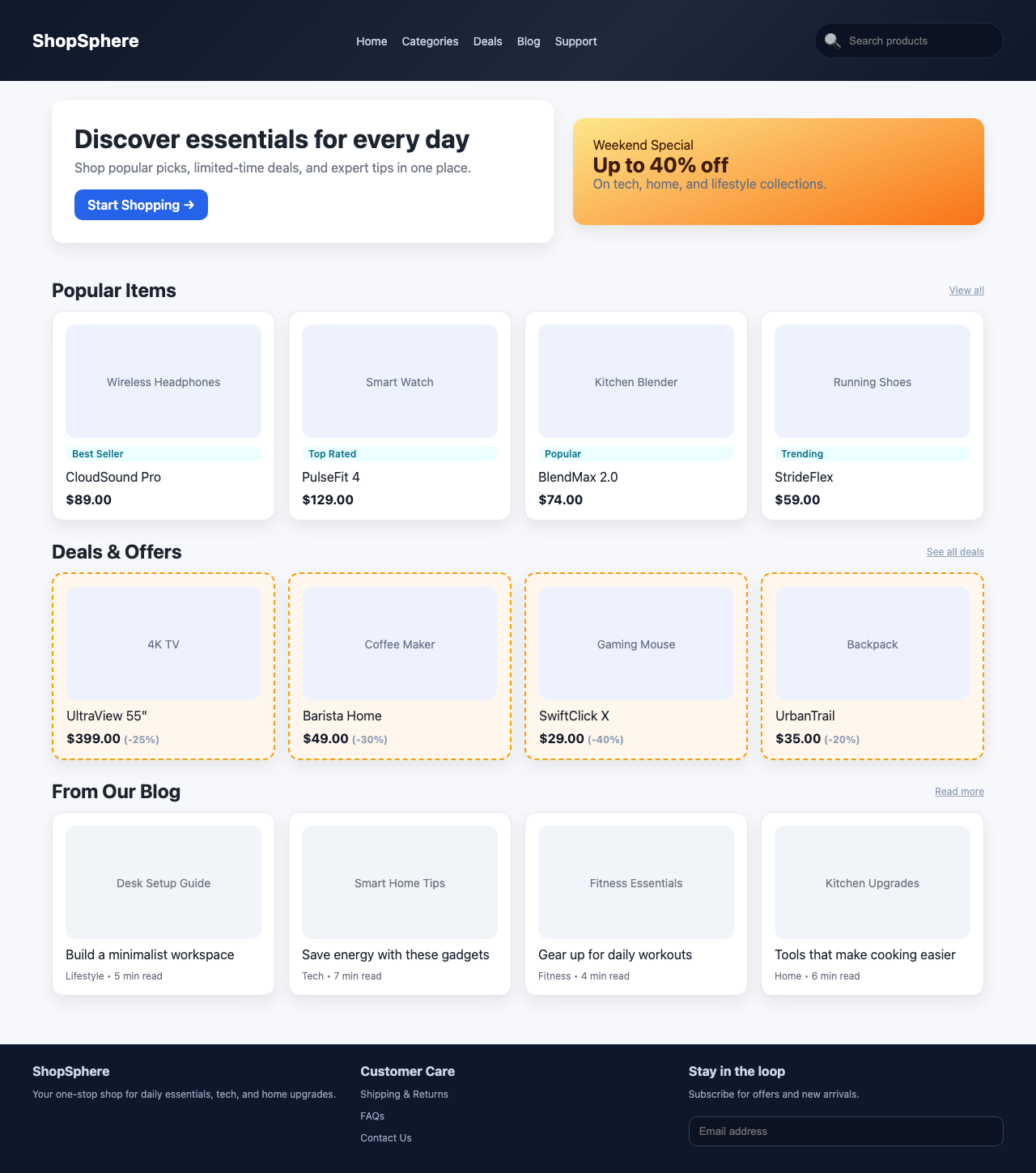 Screenshot sample 21 for shopping-home-page / GPT-5.2 Codex
