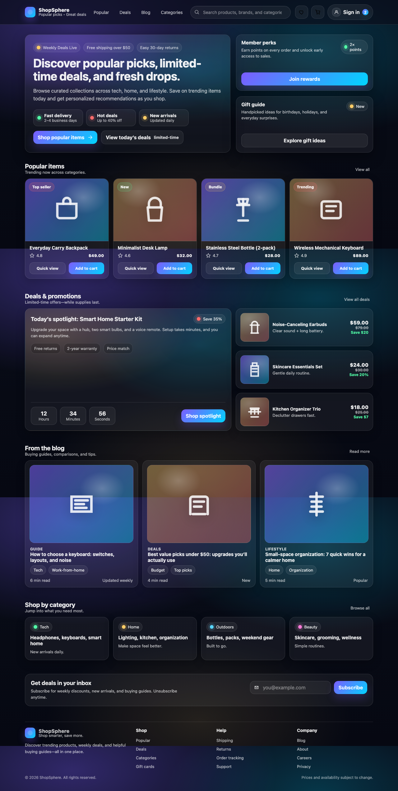 Screenshot sample 13 for shopping-home-page / GPT-5.2