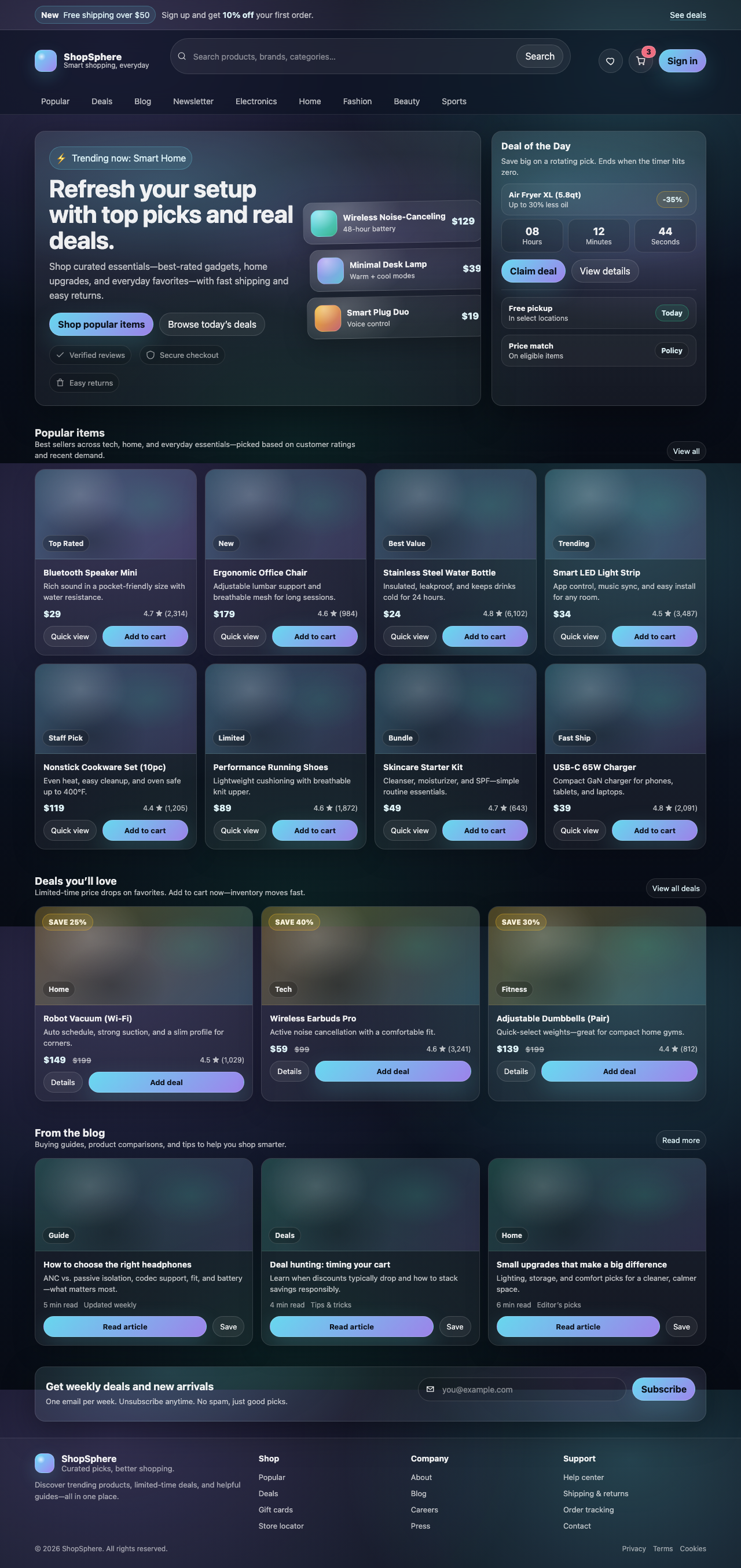 Screenshot sample 17 for shopping-home-page / GPT-5.2