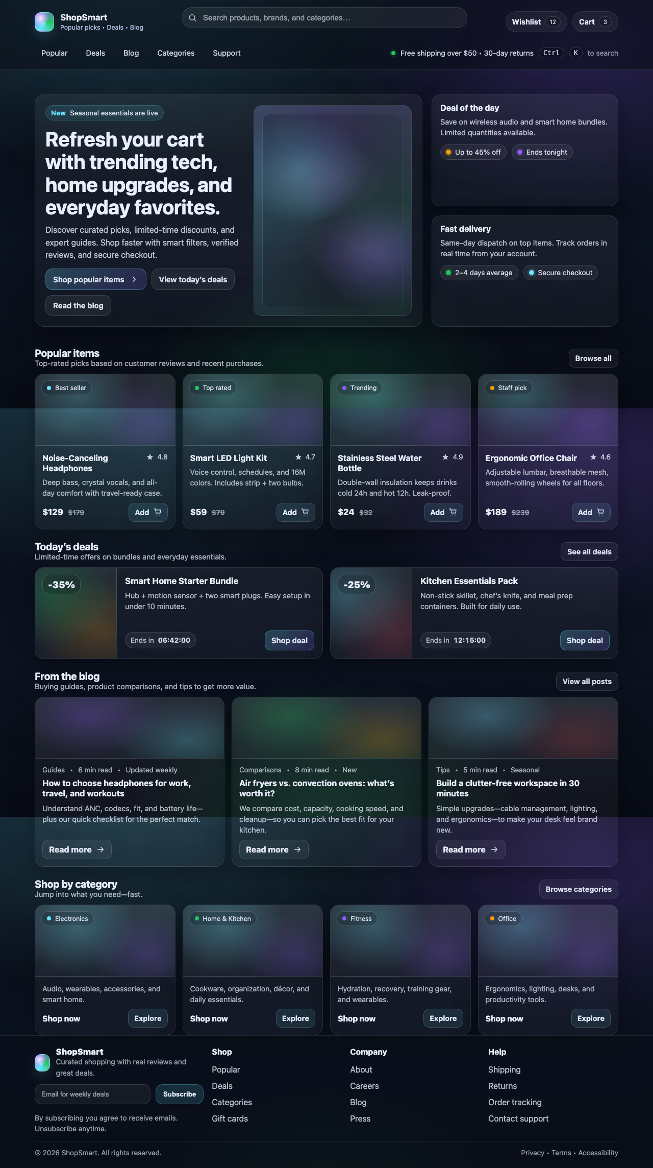 Screenshot sample 3 for shopping-home-page / GPT-5.2