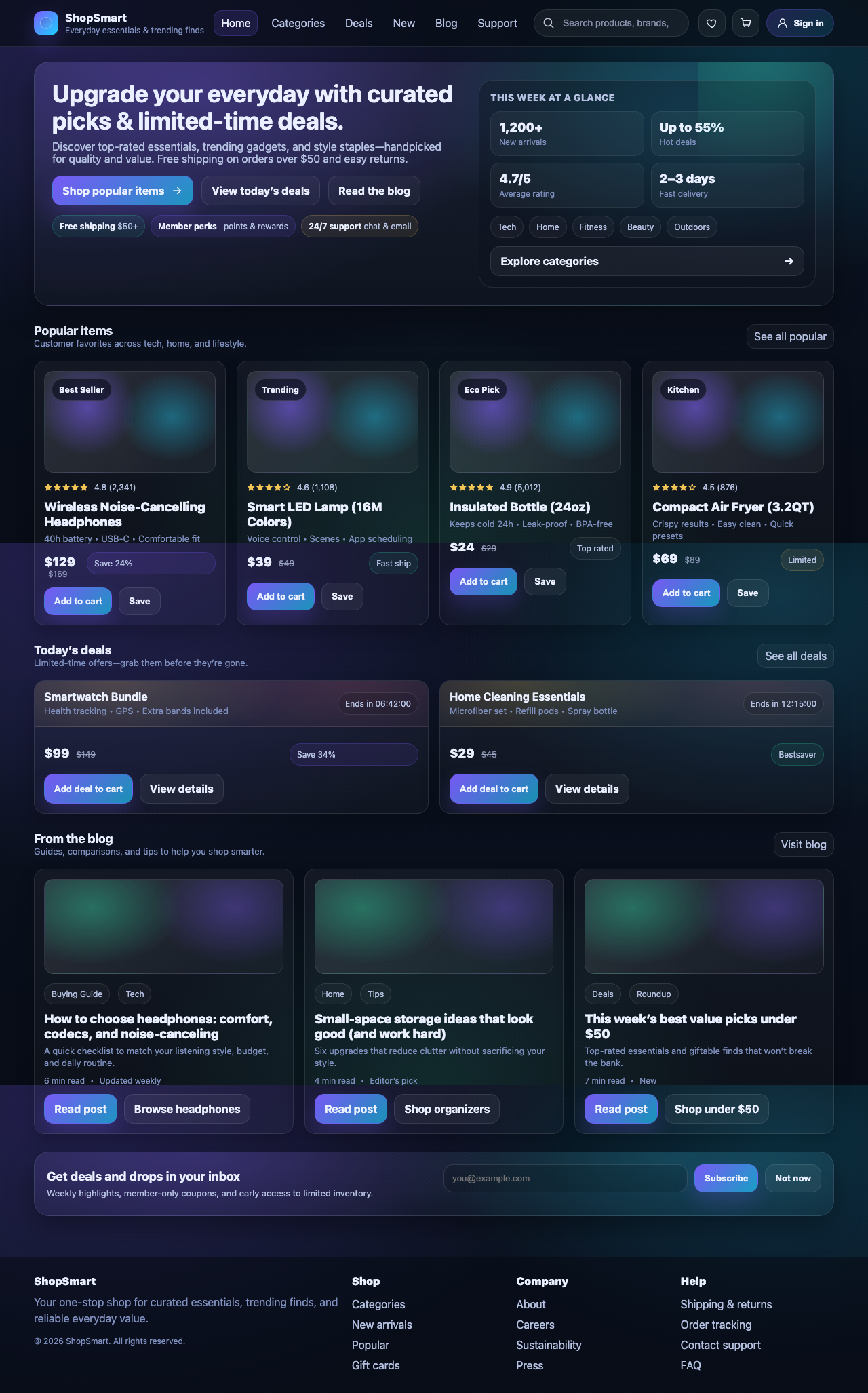 Screenshot sample 4 for shopping-home-page / GPT-5.2