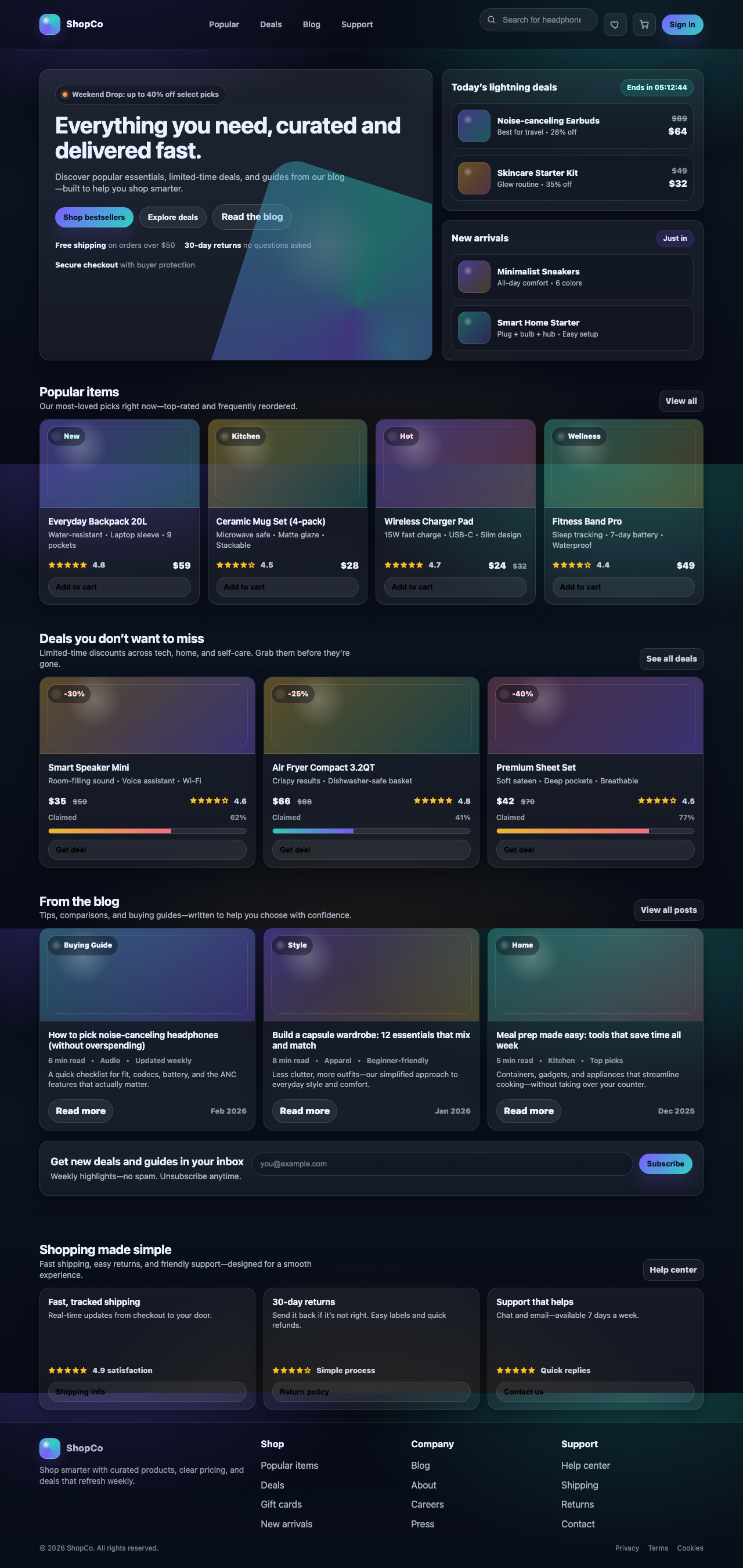 Screenshot sample 6 for shopping-home-page / GPT-5.2