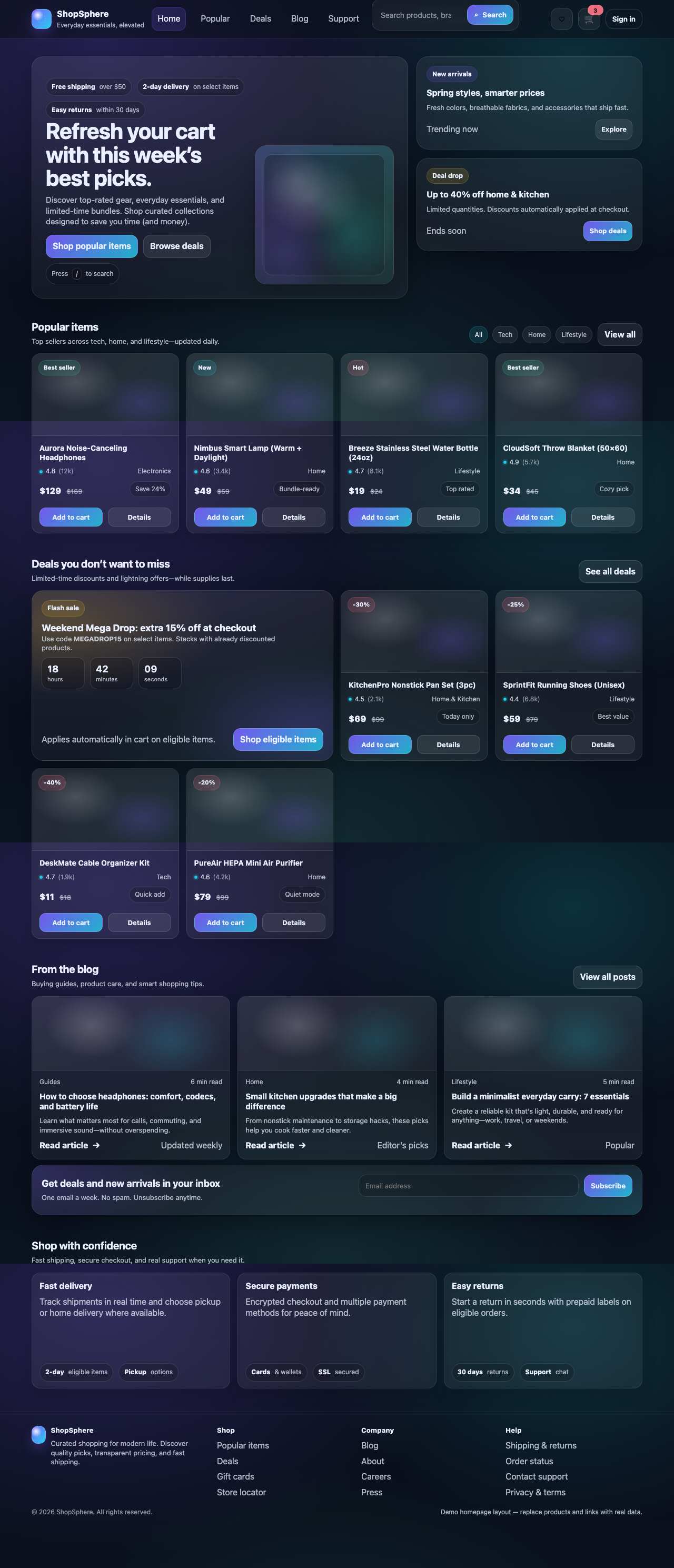 Screenshot sample 7 for shopping-home-page / GPT-5.2