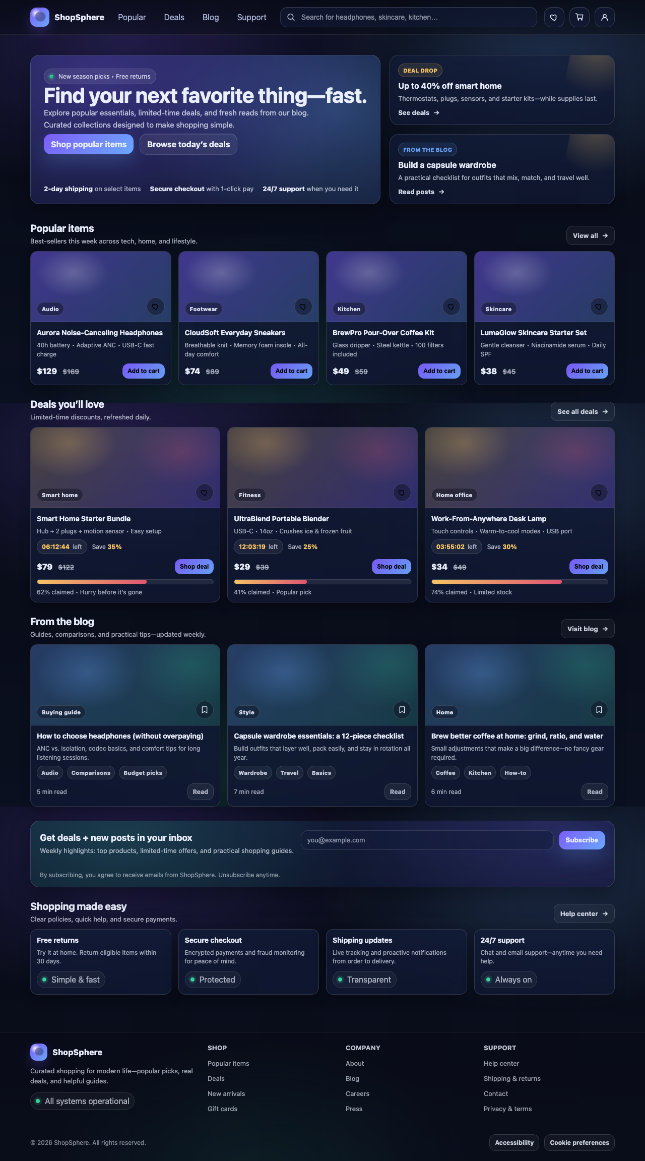 Screenshot sample 9 for shopping-home-page / GPT-5.2