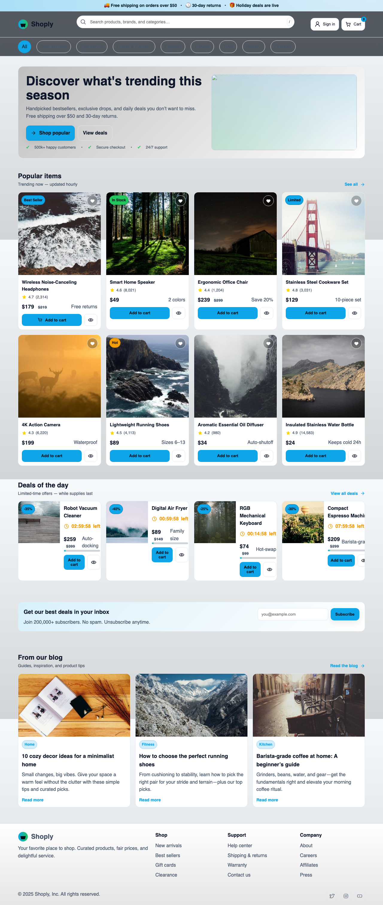 Screenshot sample 1 for shopping-home-page / GPT-5