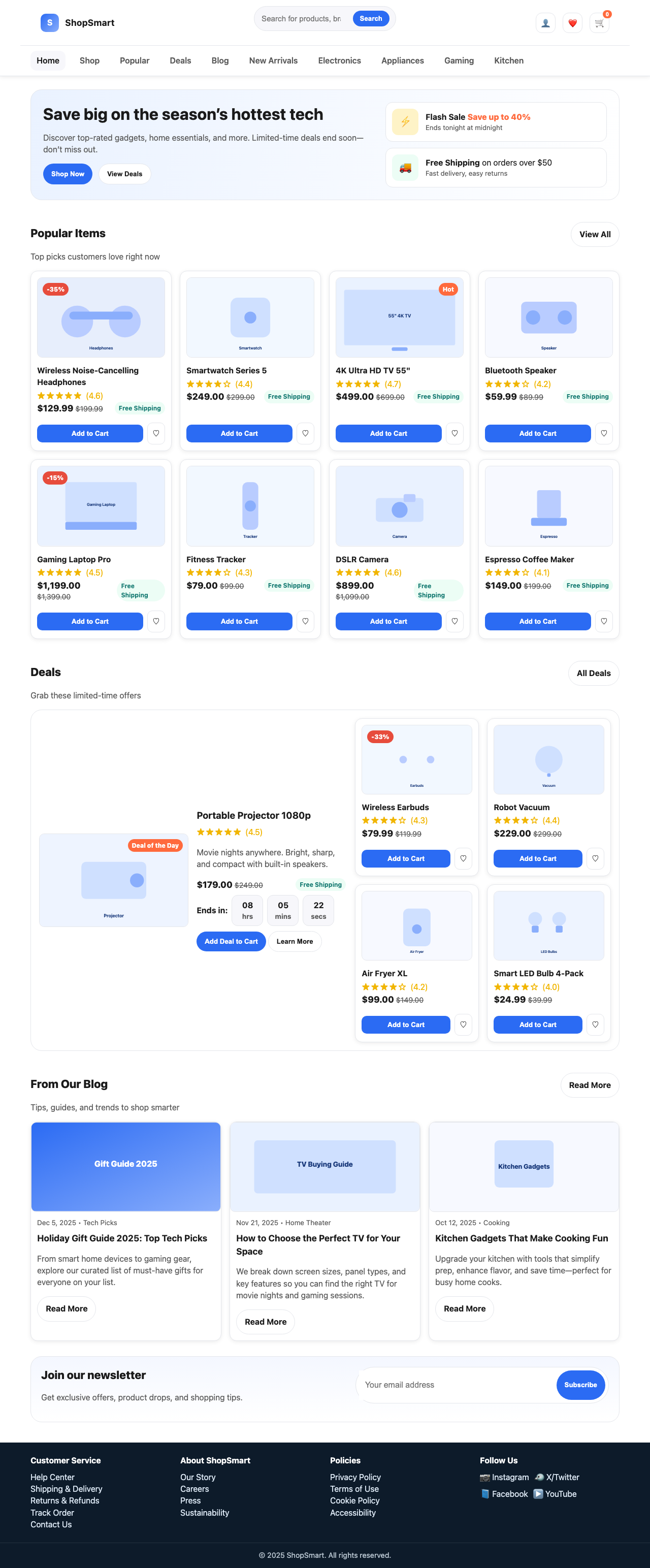 Screenshot sample 10 for shopping-home-page / GPT-5