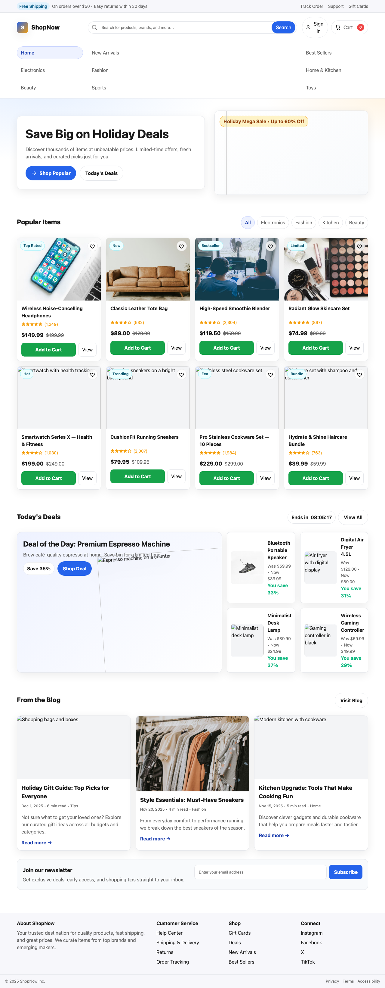 Screenshot sample 13 for shopping-home-page / GPT-5