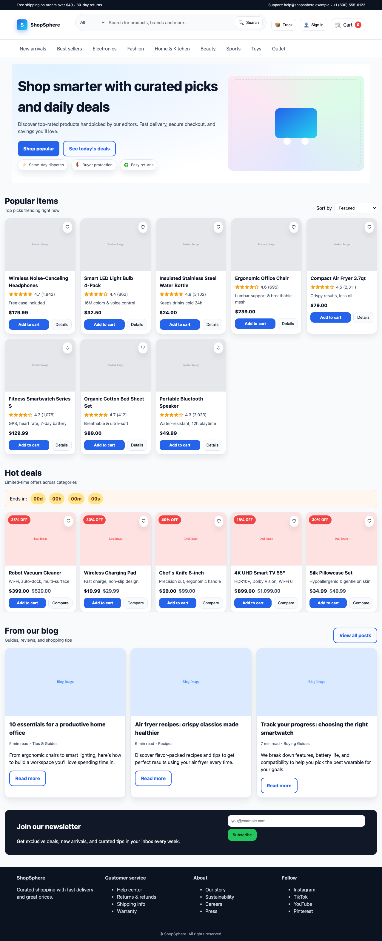 Screenshot sample 17 for shopping-home-page / GPT-5