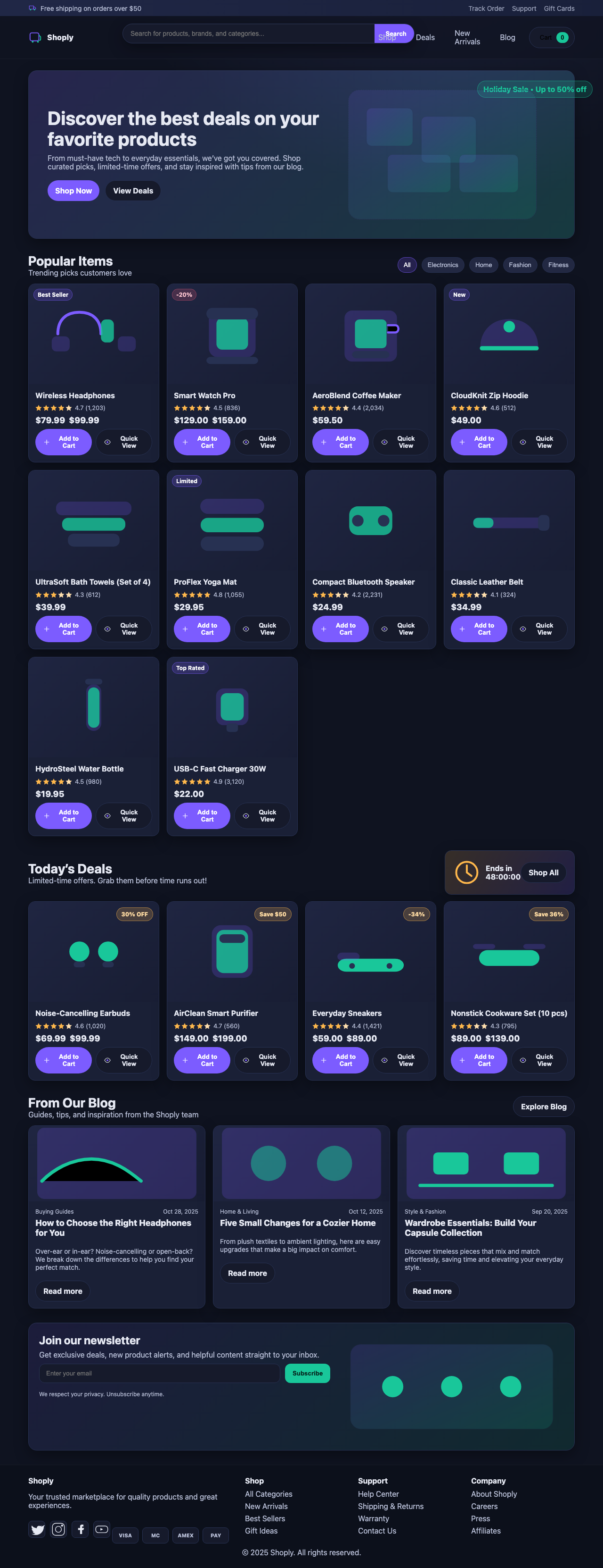 Screenshot sample 18 for shopping-home-page / GPT-5