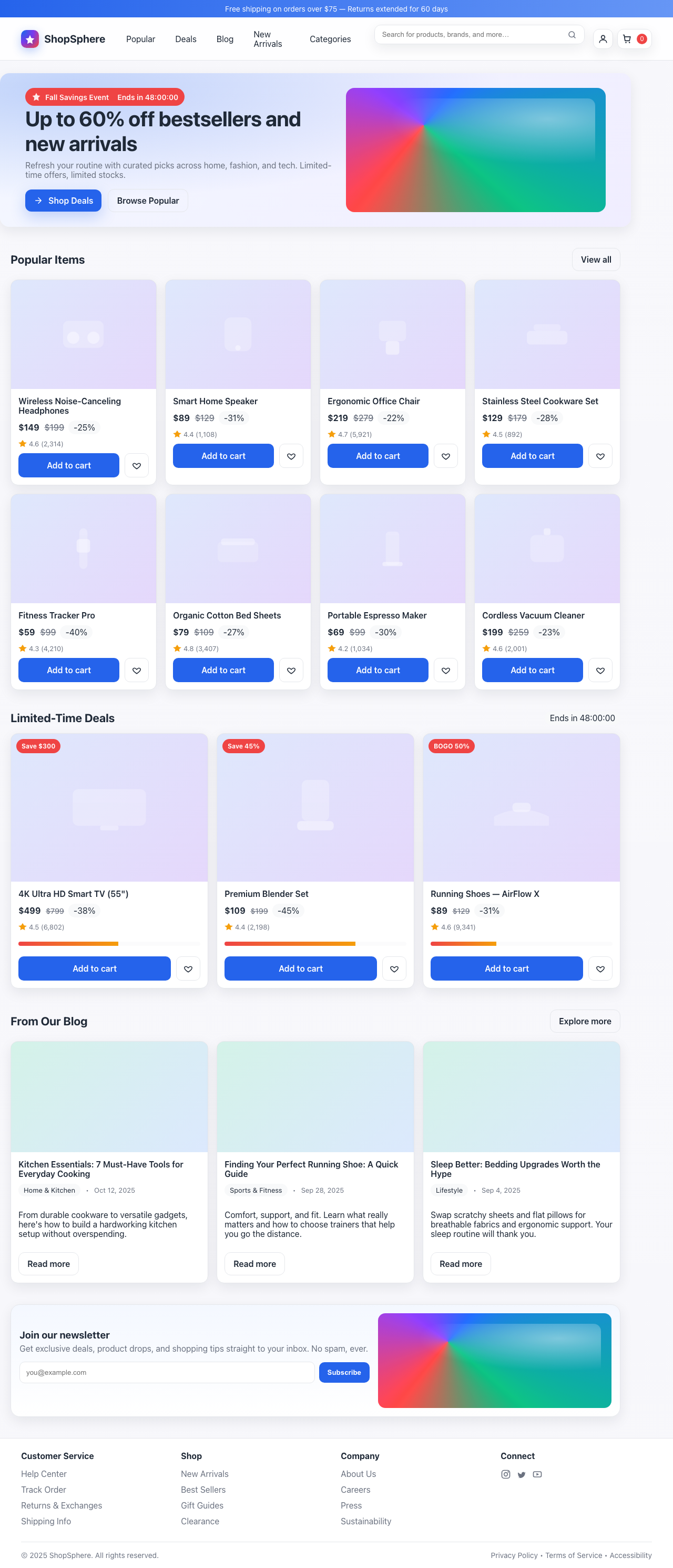 Screenshot sample 19 for shopping-home-page / GPT-5