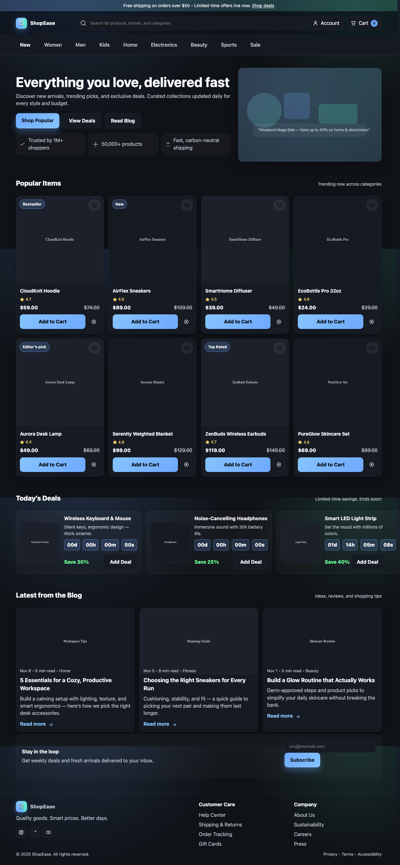 Screenshot sample 20 for shopping-home-page / GPT-5