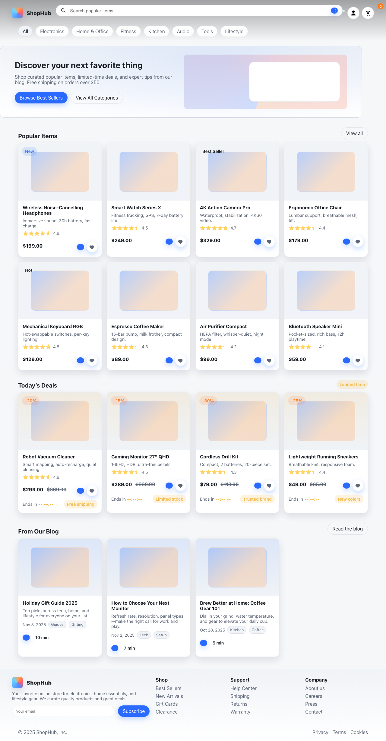 Screenshot sample 21 for shopping-home-page / GPT-5