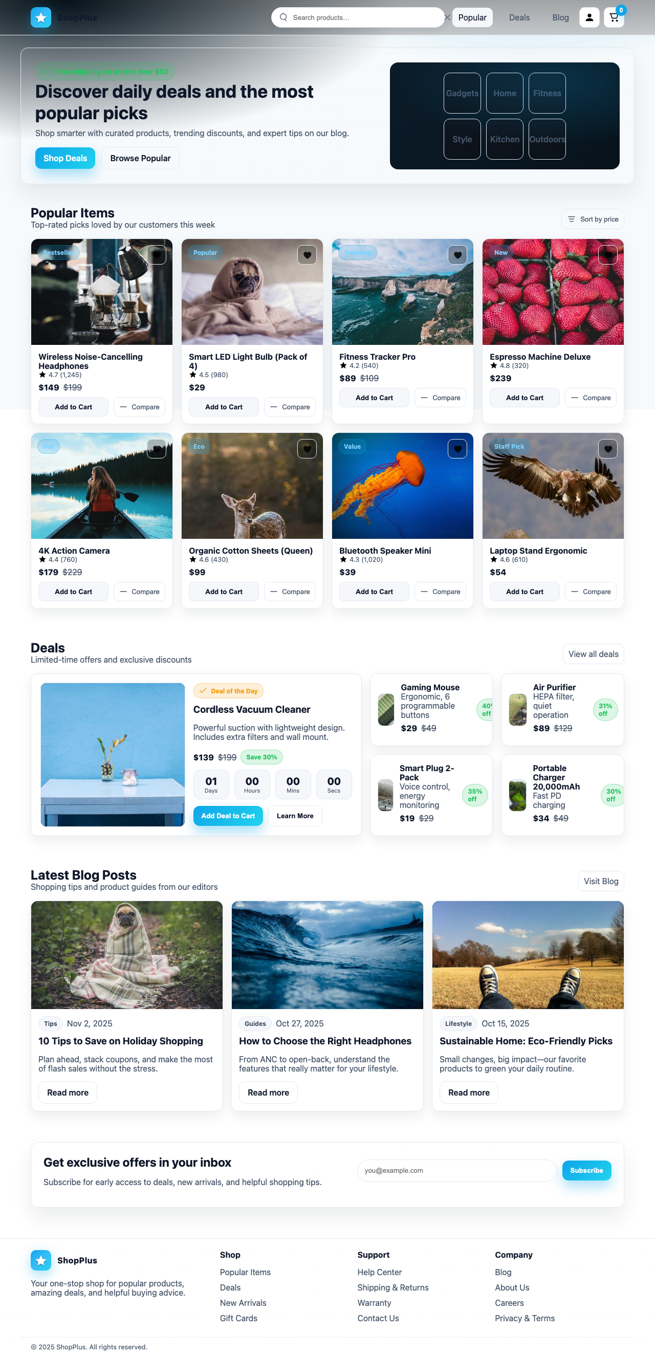 Screenshot sample 22 for shopping-home-page / GPT-5