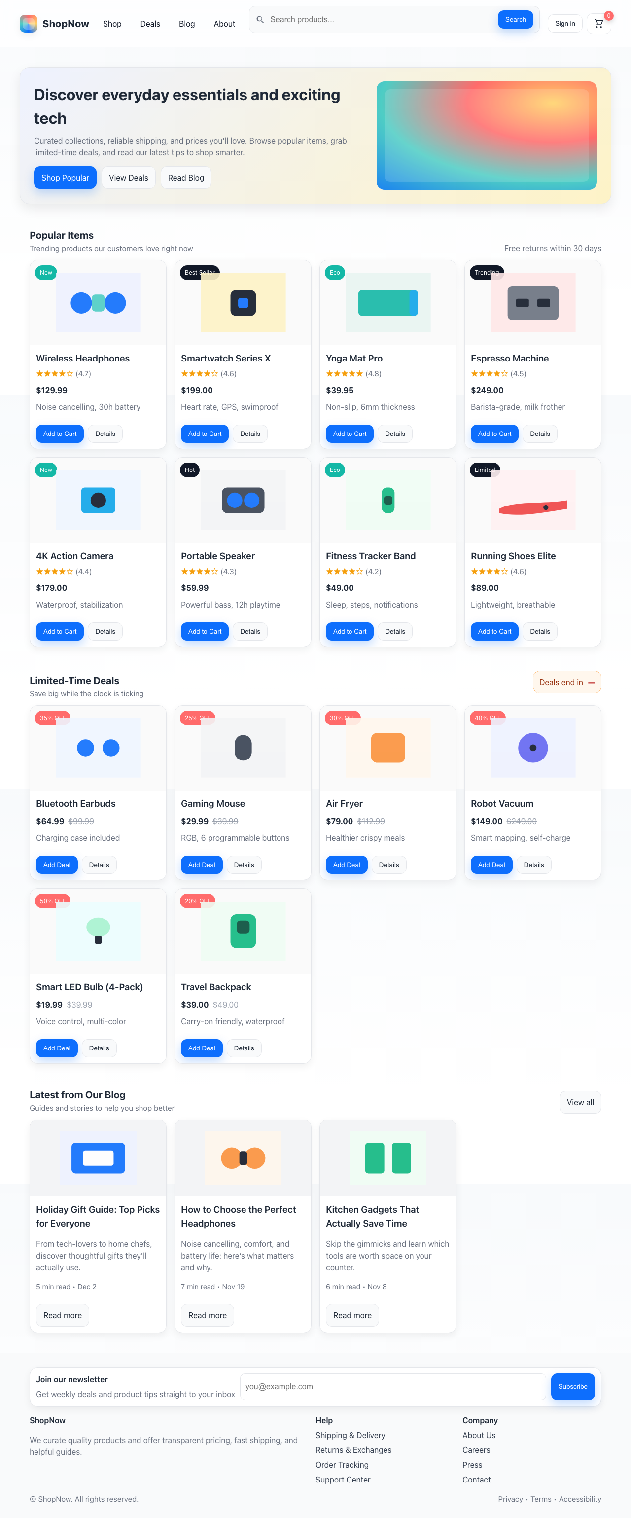 Screenshot sample 24 for shopping-home-page / GPT-5