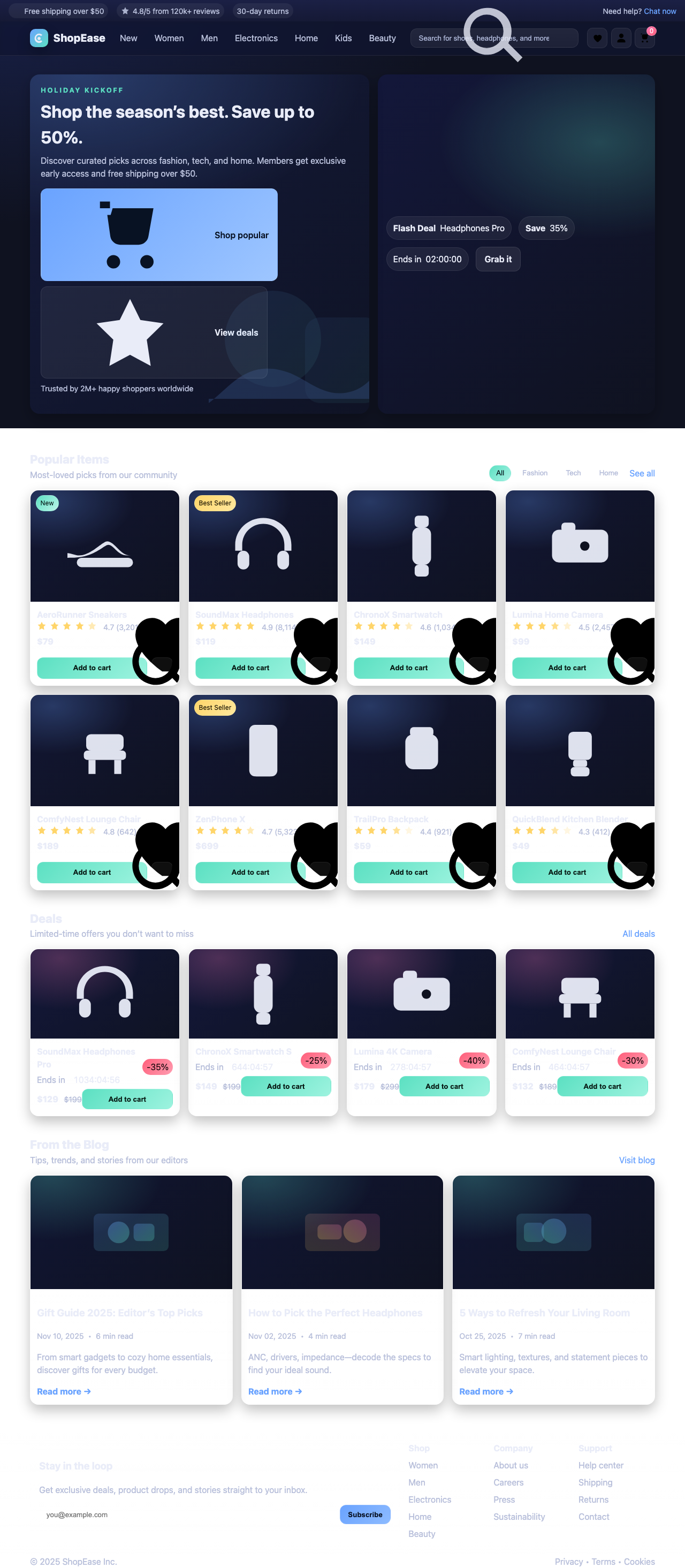 Screenshot sample 27 for shopping-home-page / GPT-5