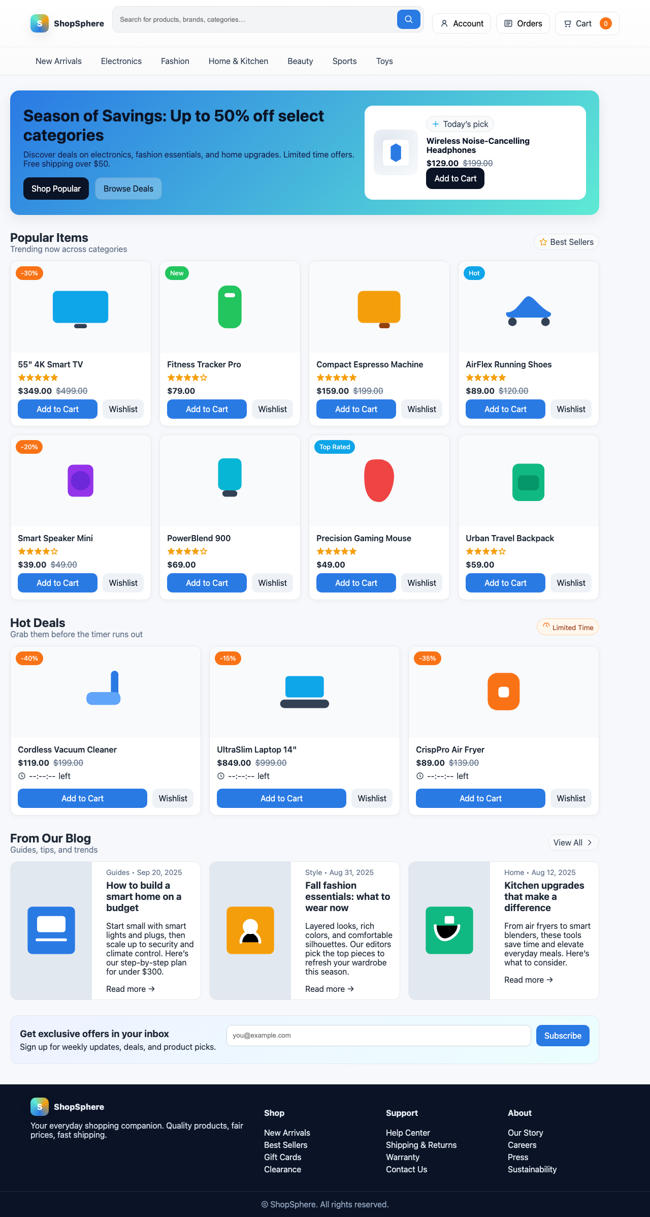 Screenshot sample 28 for shopping-home-page / GPT-5
