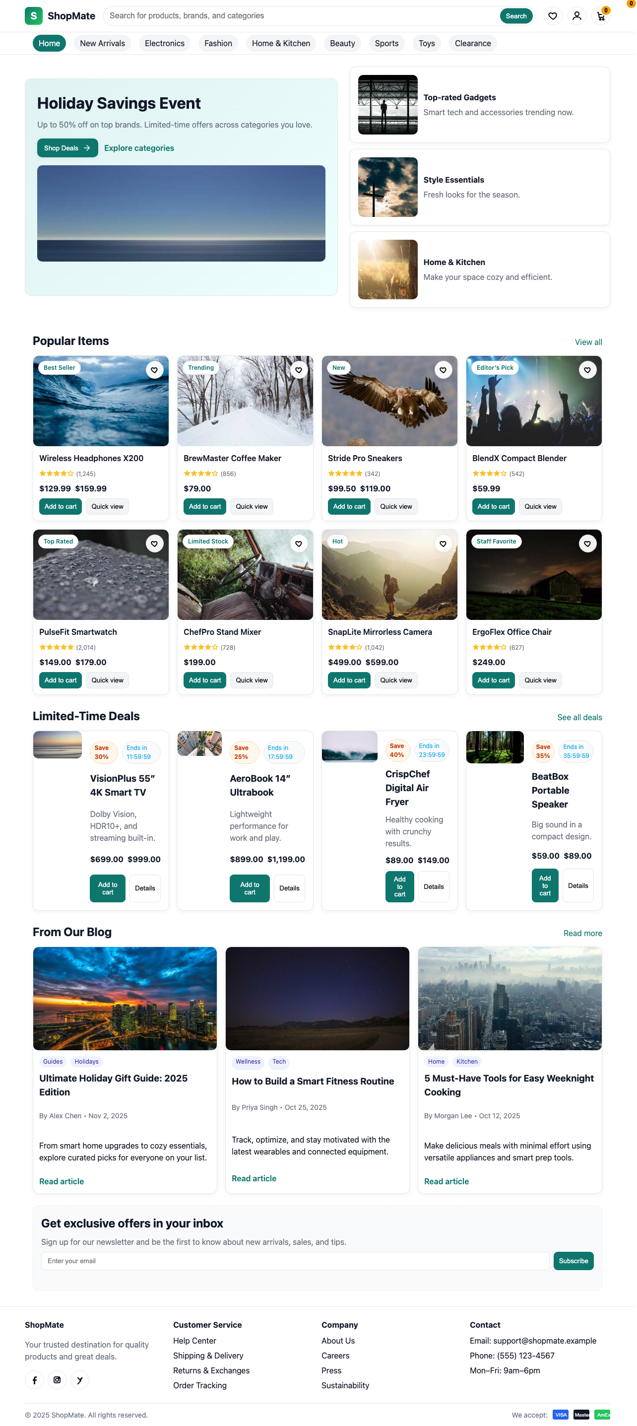 Screenshot sample 29 for shopping-home-page / GPT-5