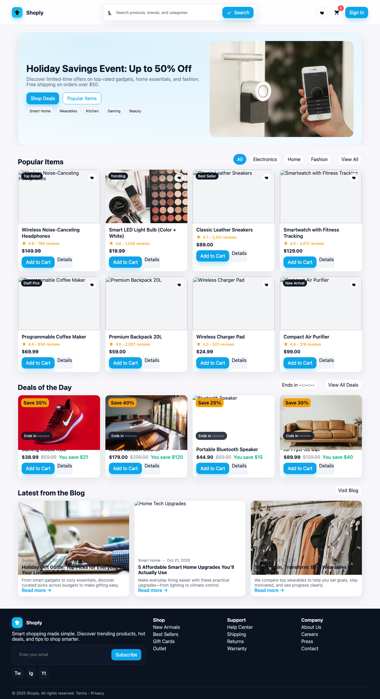 Screenshot sample 31 for shopping-home-page / GPT-5