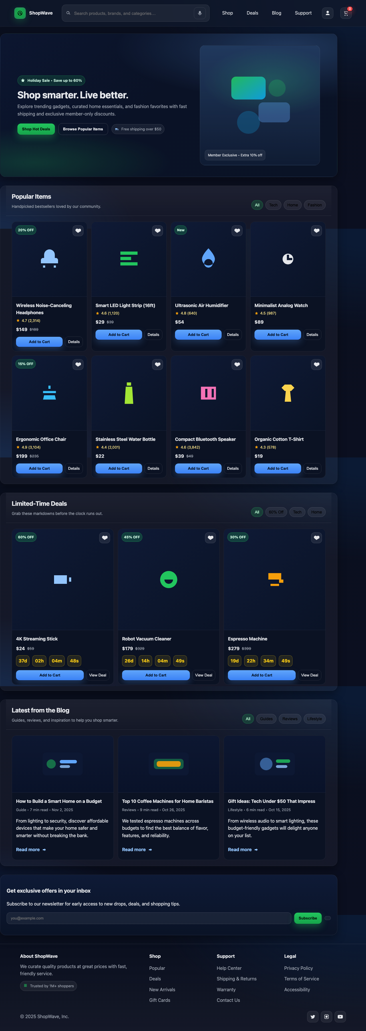 Screenshot sample 32 for shopping-home-page / GPT-5