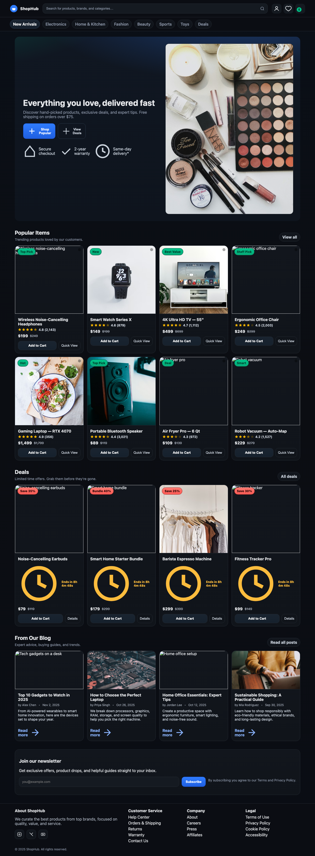 Screenshot sample 33 for shopping-home-page / GPT-5