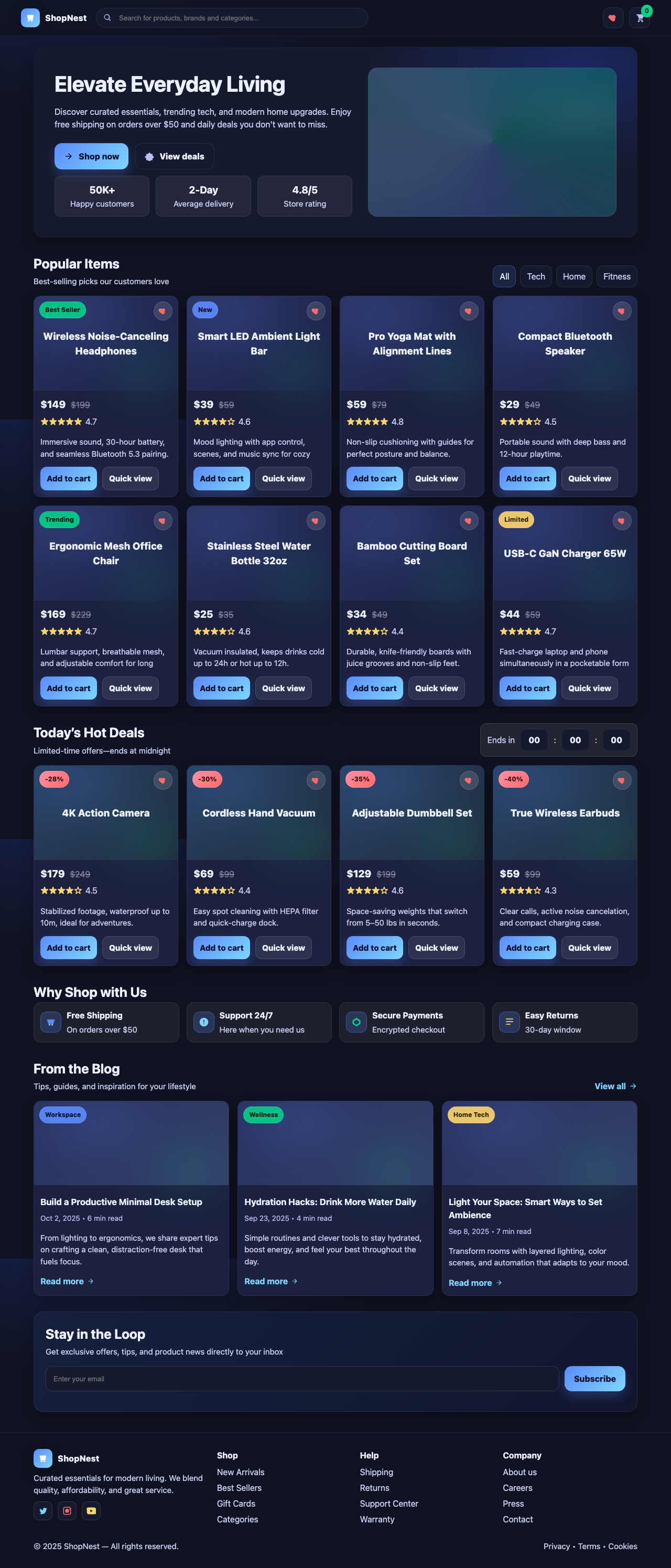 Screenshot sample 39 for shopping-home-page / GPT-5