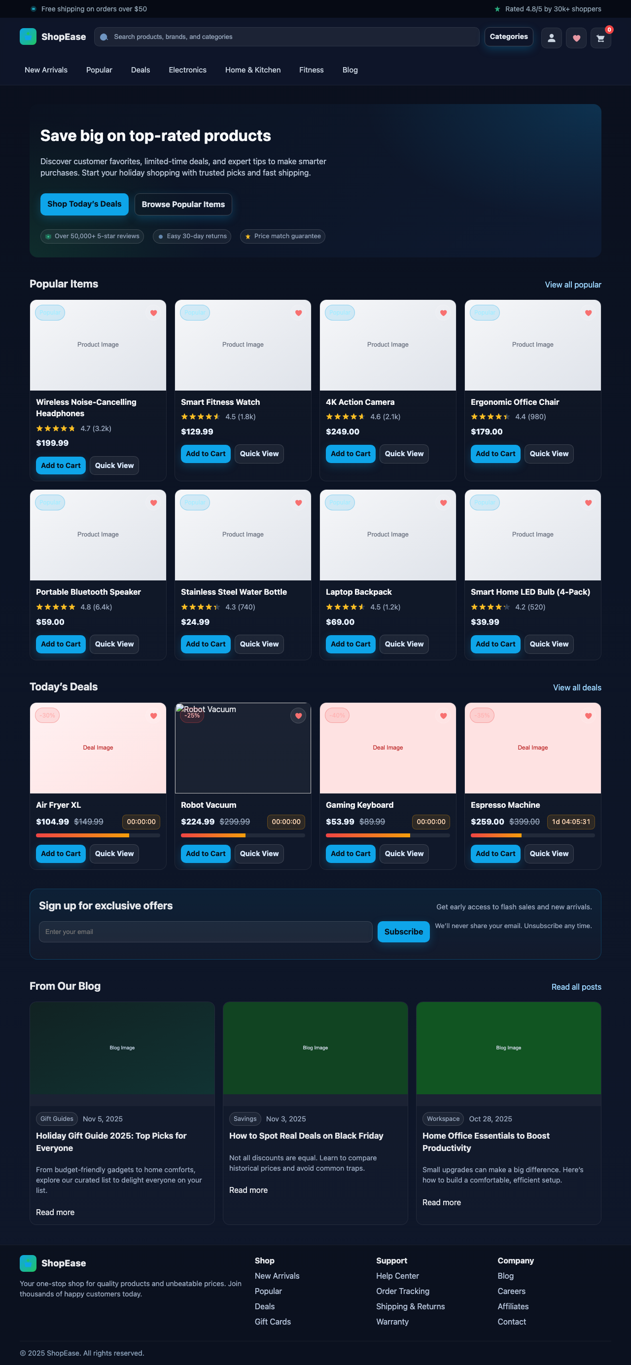 Screenshot sample 4 for shopping-home-page / GPT-5
