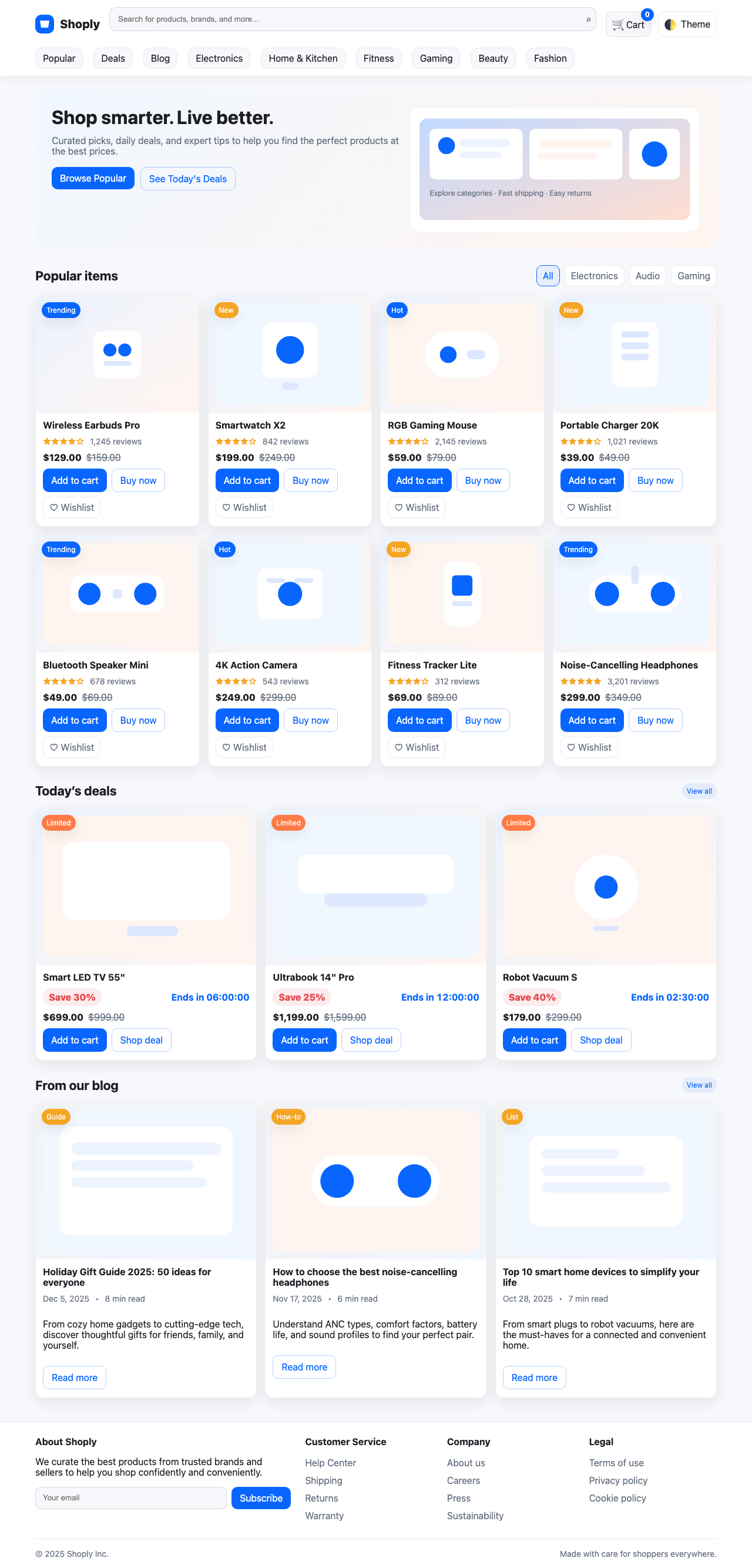 Screenshot sample 40 for shopping-home-page / GPT-5