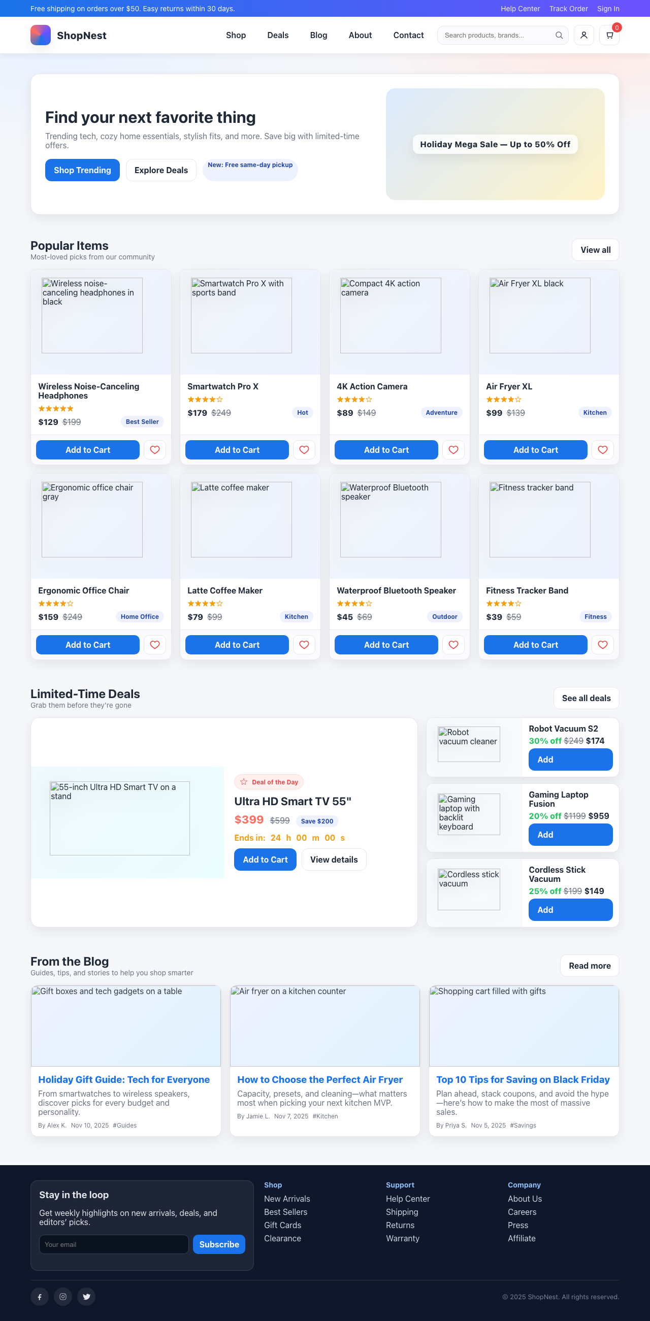 Screenshot sample 41 for shopping-home-page / GPT-5