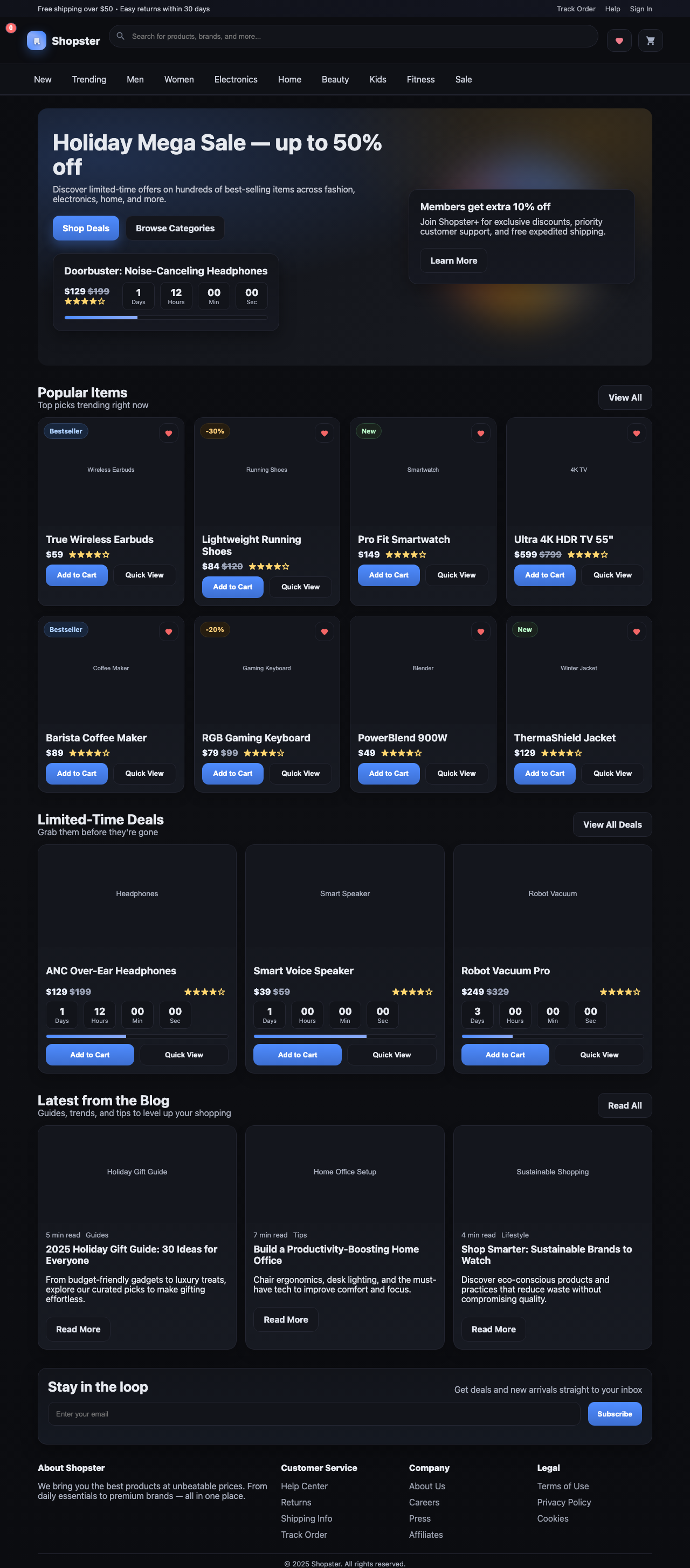 Screenshot sample 44 for shopping-home-page / GPT-5